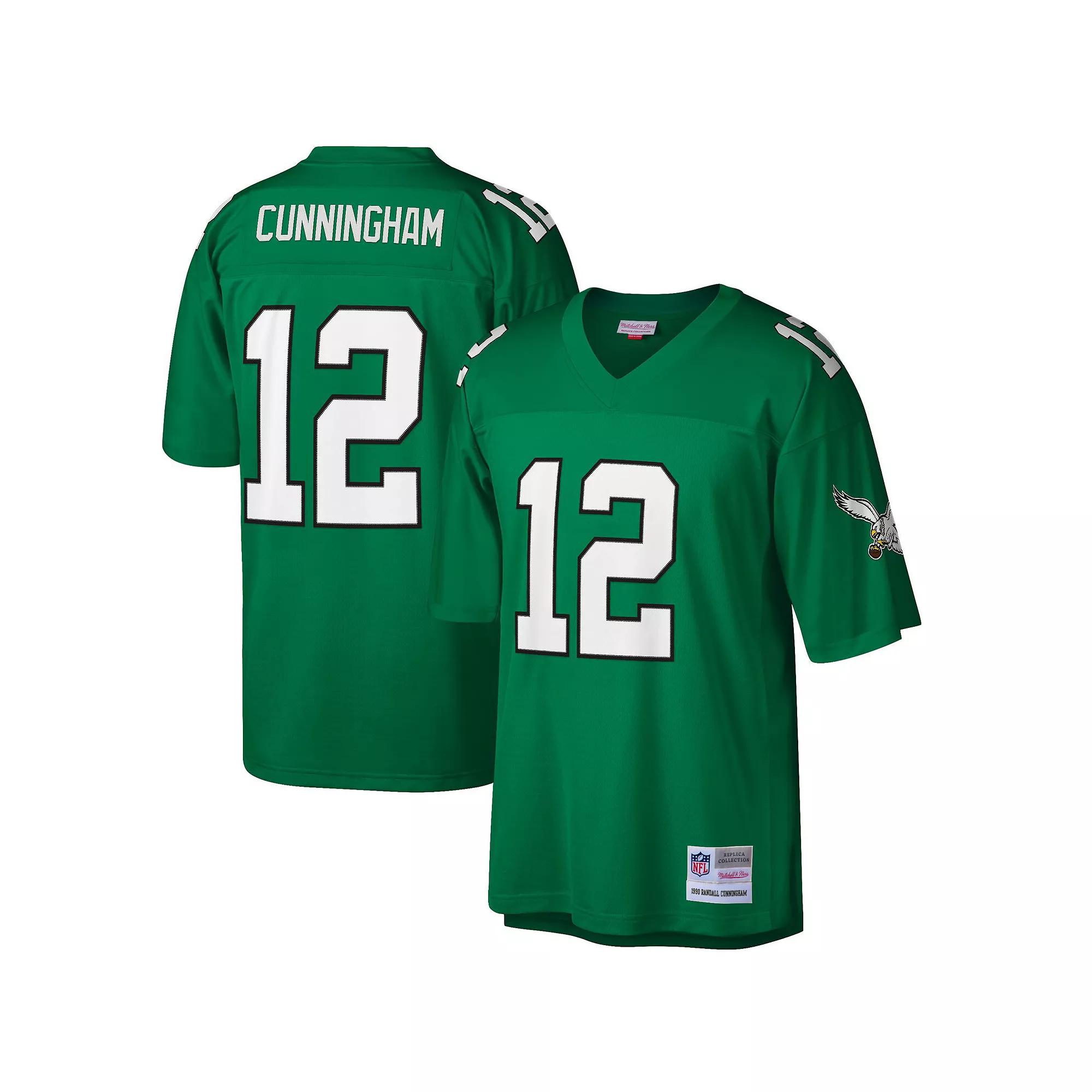 Men's Mitchell & Ness Randall Cunningham Kelly Green Philadelphia Eagles Big & Tall 1990 Retired Player Replica Jersey,  Product Image