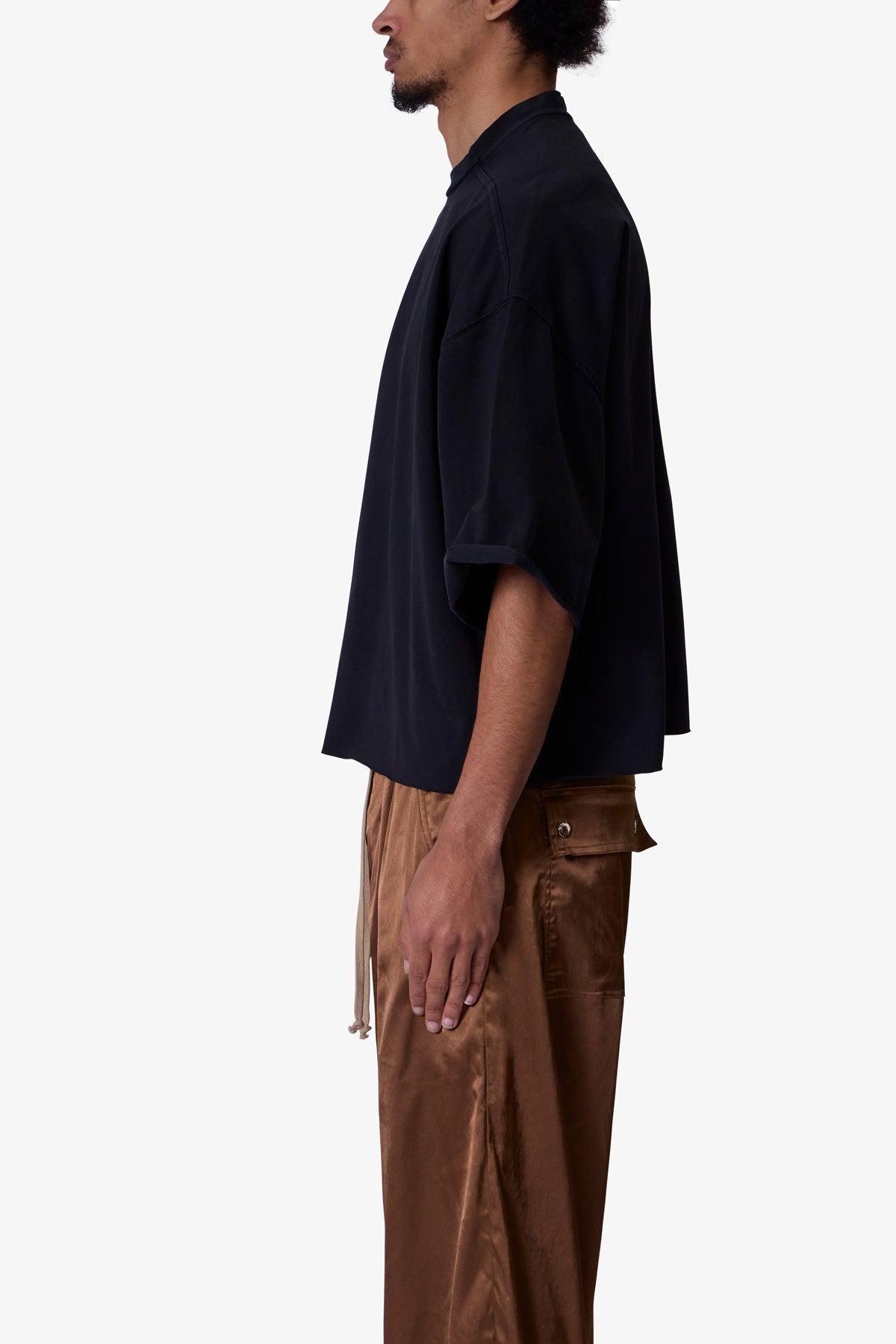 Oversized Raw Hem Tee - Washed Black Product Image