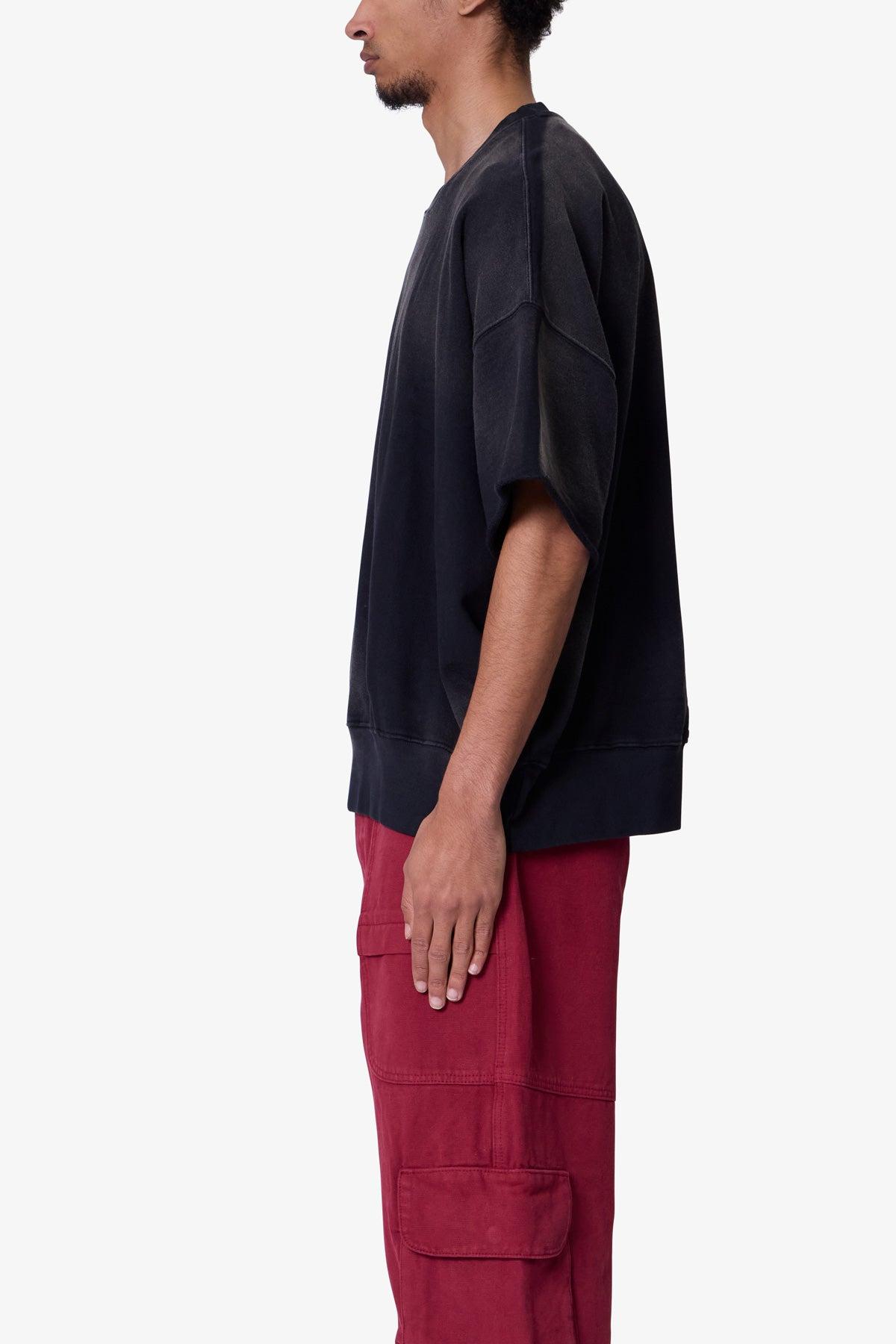 Oversized Crewneck Tee - Washed Black Product Image