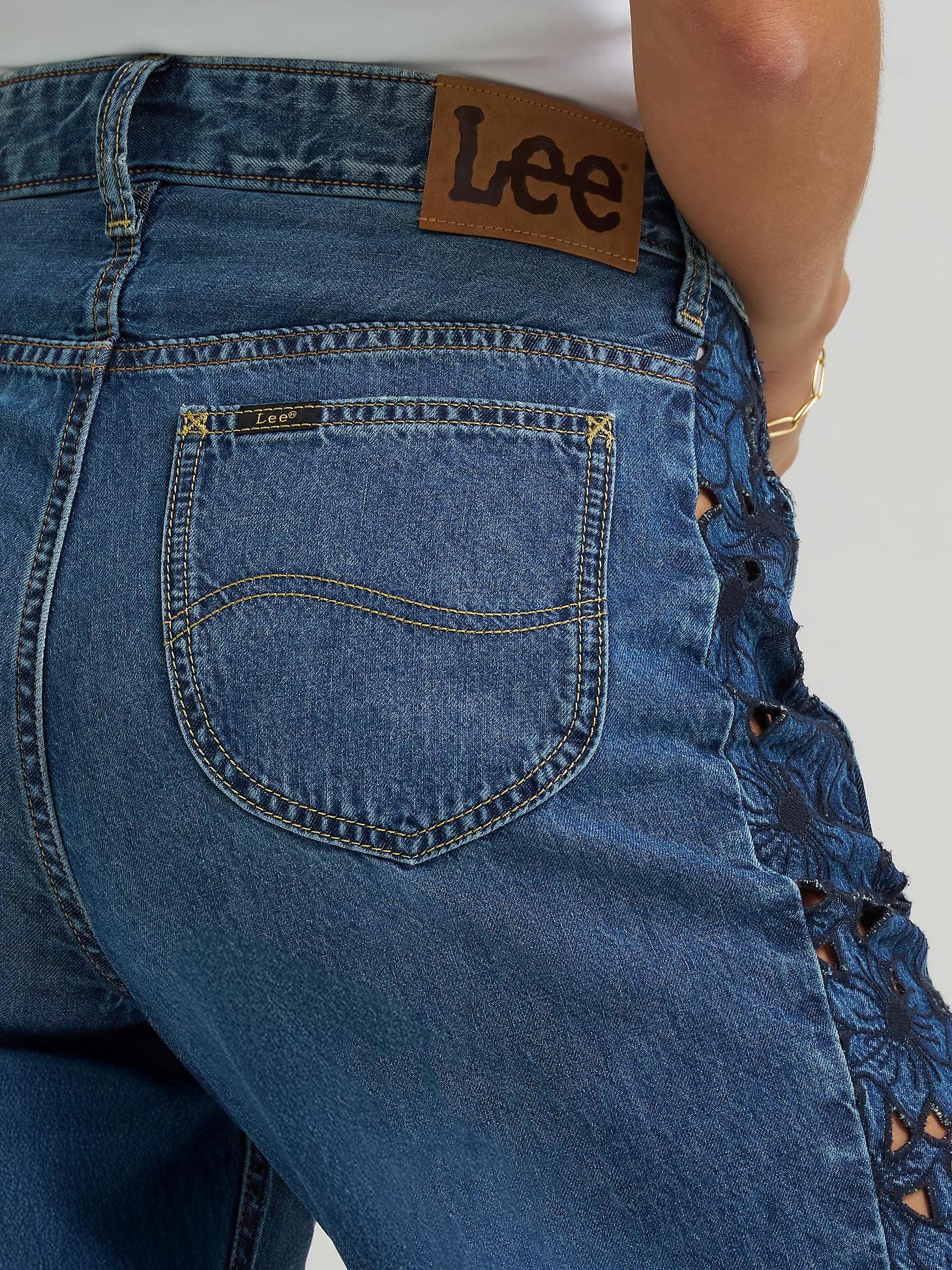 Women's 100% Cotton Lace Side Seam Low Slung Barrel Rider™ Jean | Women's Jeans | Lee® Product Image