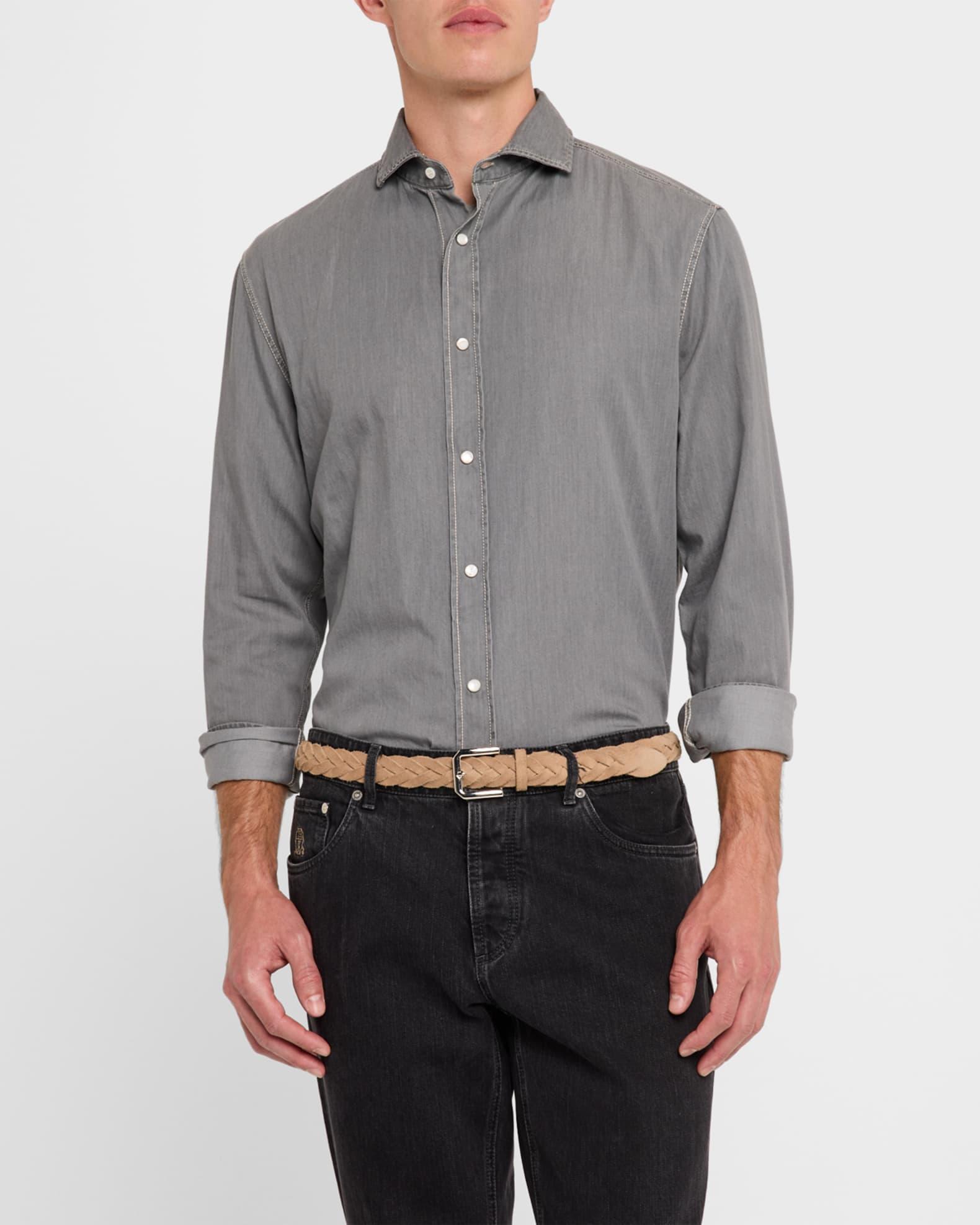 Men's Denim Snap-Front Sport Shirt Product Image