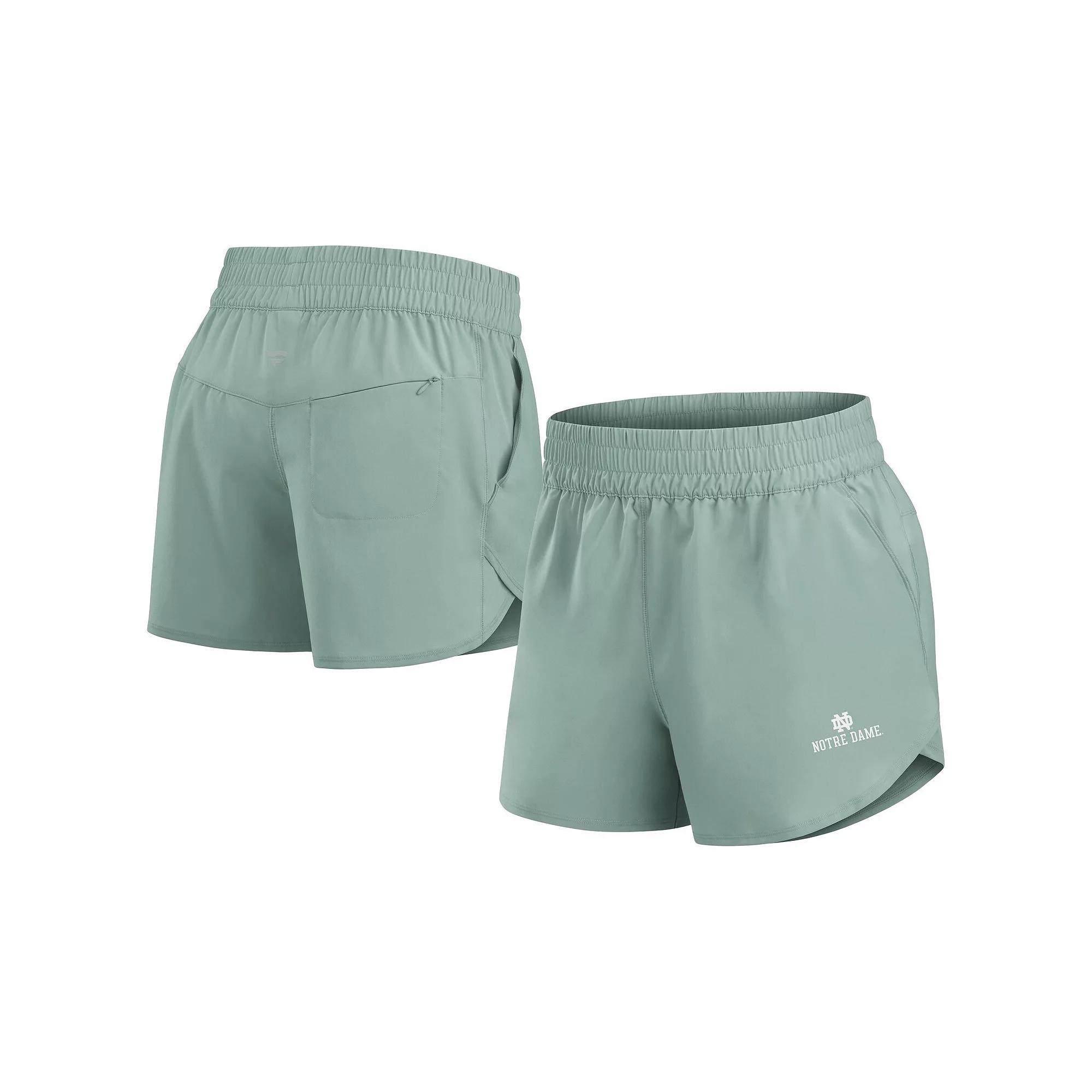Women's Fanatics Green Notre Dame Fighting Irish Studio Woven Vibe Shorts,  Product Image