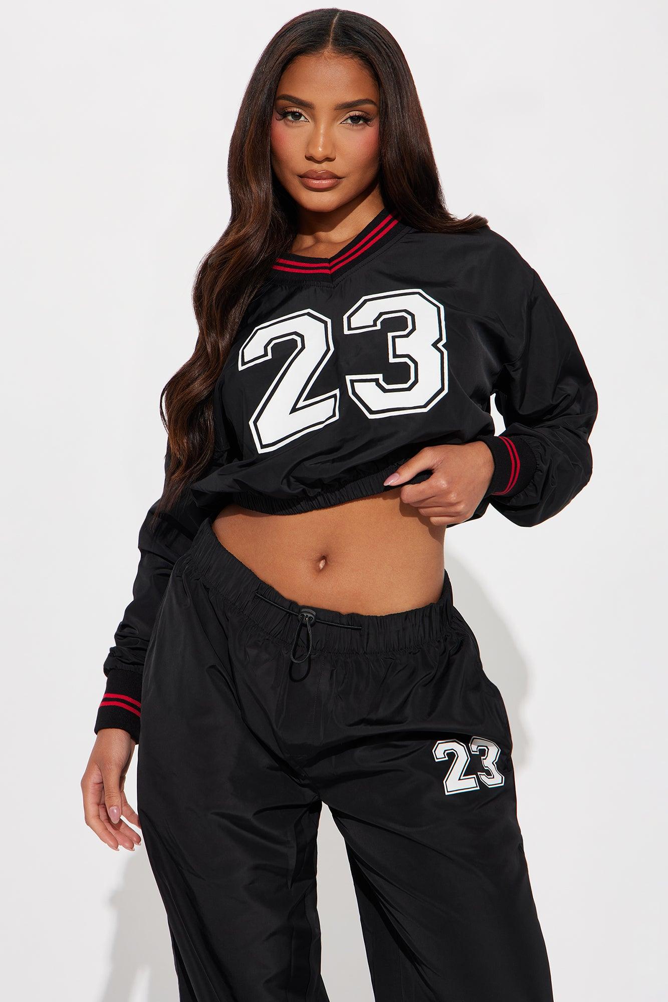 Twenty Three Windbreaker Pant Set - Black Product Image