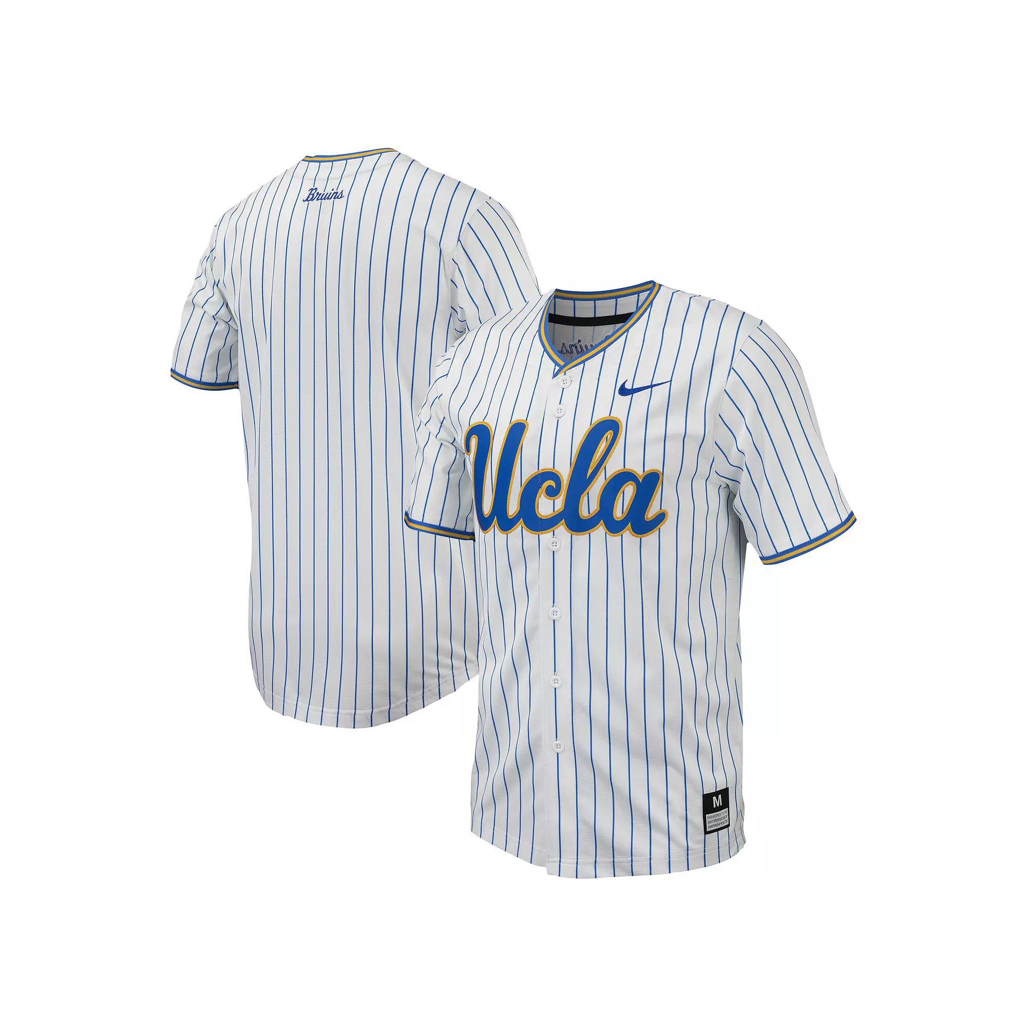 Men's Nike White UCLA Bruins Pinstripe Replica Baseball Jersey,  Product Image