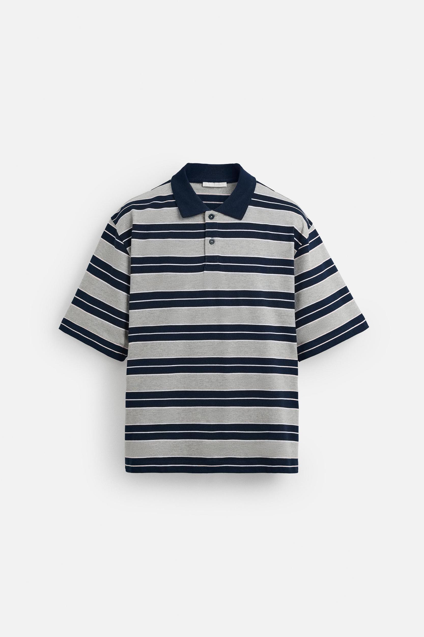 STRIPED RELAXED FIT POLO SHIRT Product Image