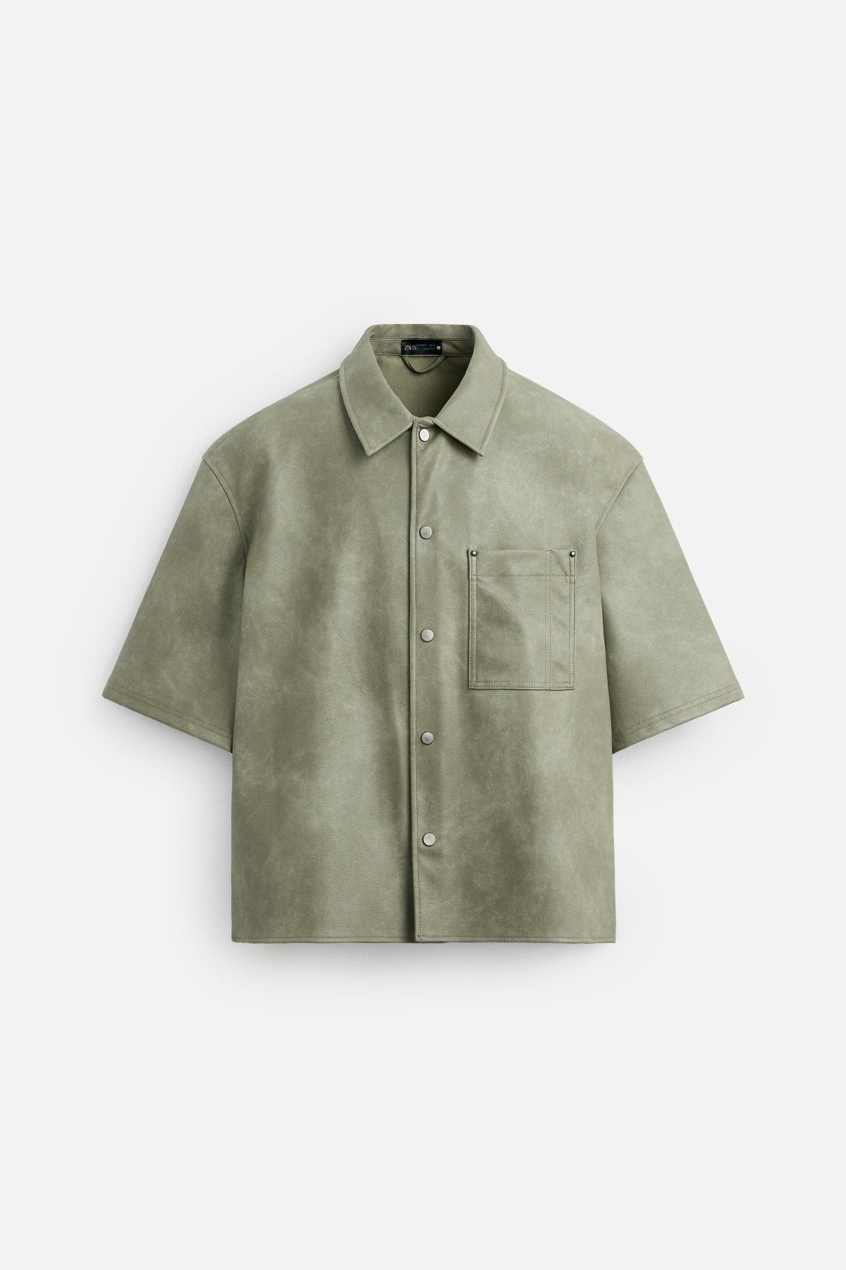 FAUX LEATHER OVERSHIRT Product Image