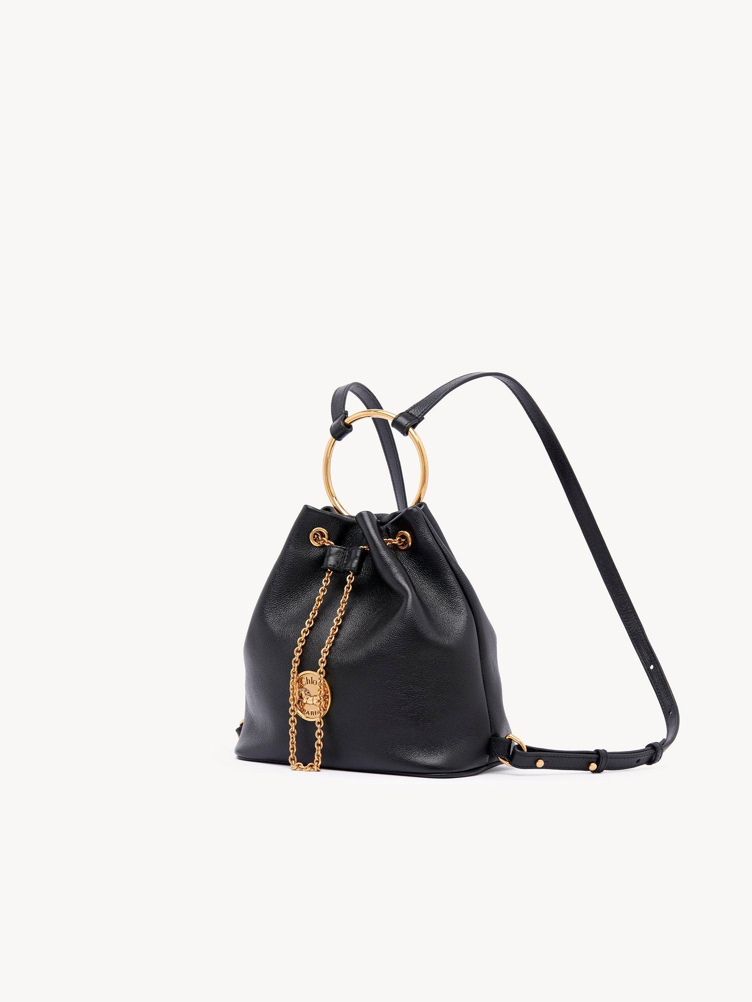 Small Bracelet backpack in grained leather Product Image