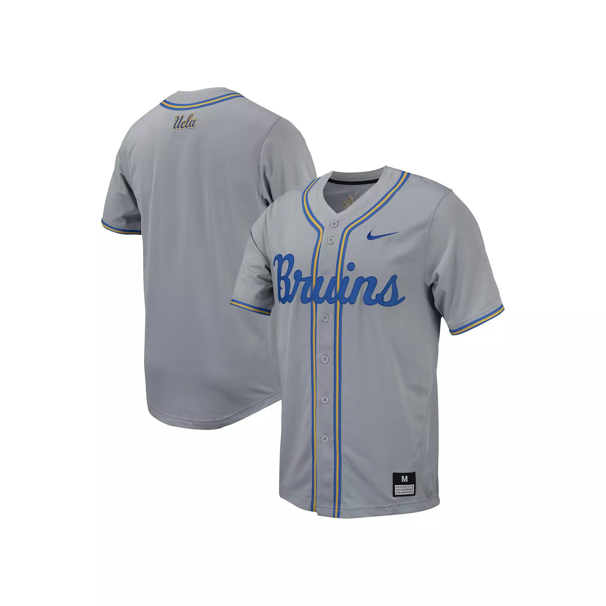 Men's Nike Gray UCLA Bruins Replica Full-Button Baseball Jersey,  Product Image