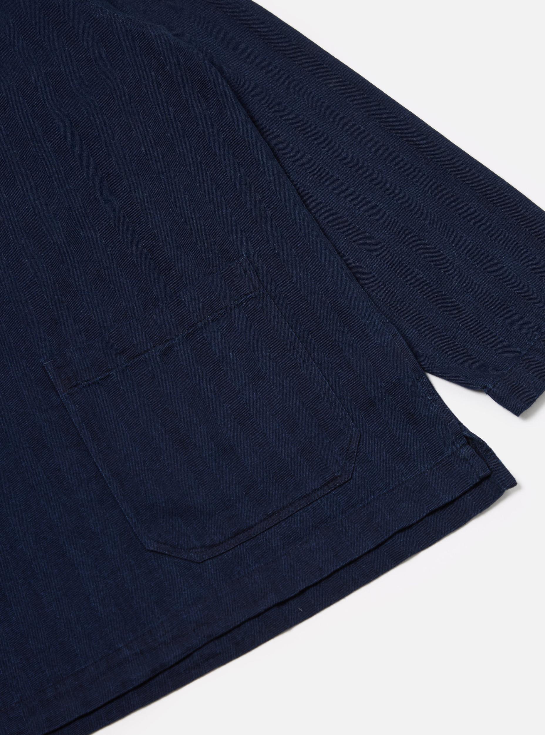 Universal Works Smock Overshirt in Indigo Herringbone Denim Product Image