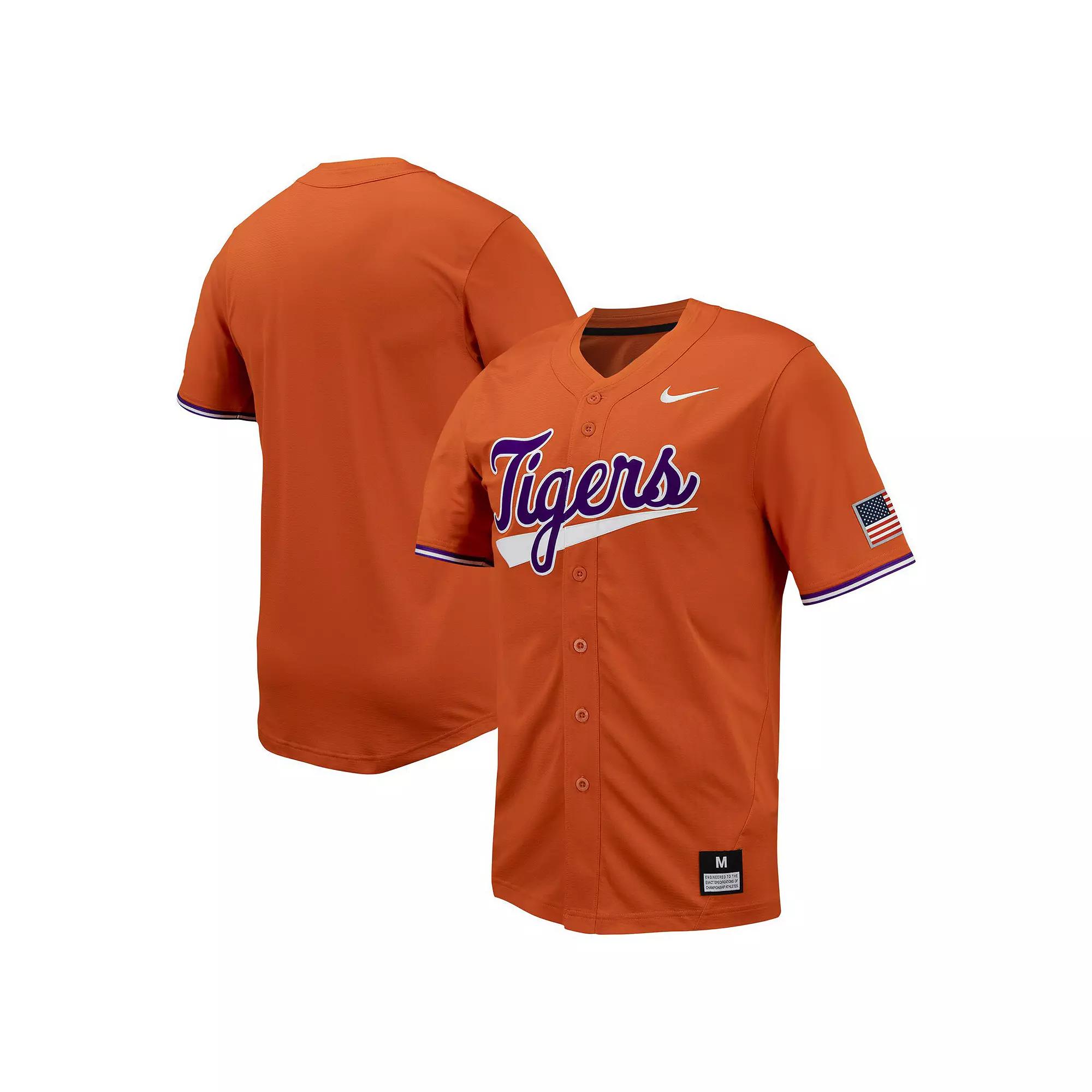 Men's Nike Orange Clemson Tigers Replica Full-Button Baseball Jersey,  Product Image