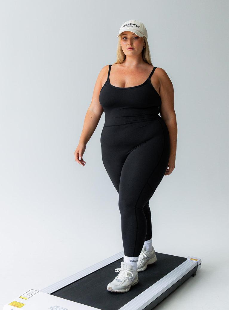 Go Getter Activewear Jumpsuit Black Curve Product Image
