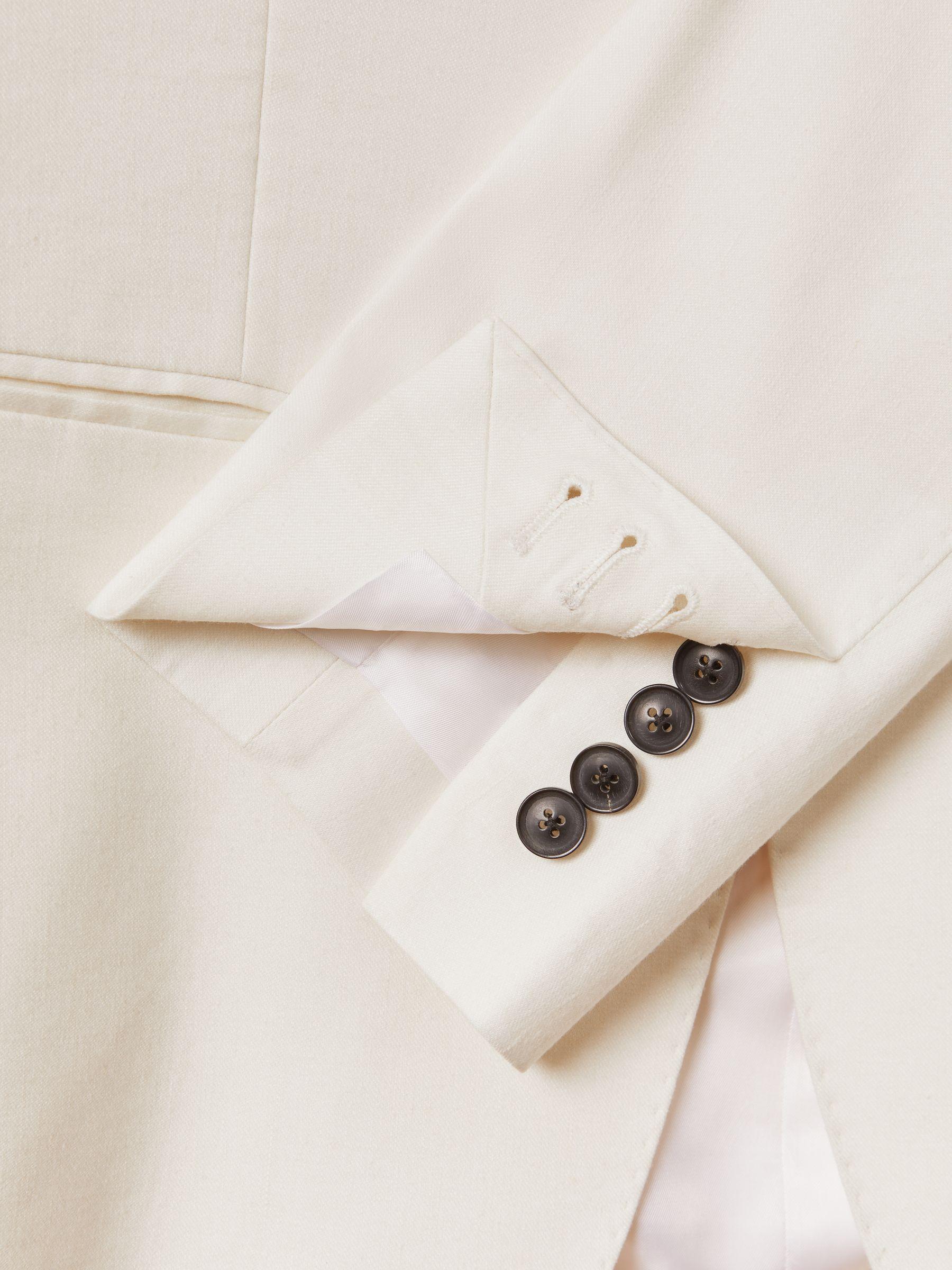 Heat Off White Linen Blend Single Breasted Slim Fit Blazer Product Image