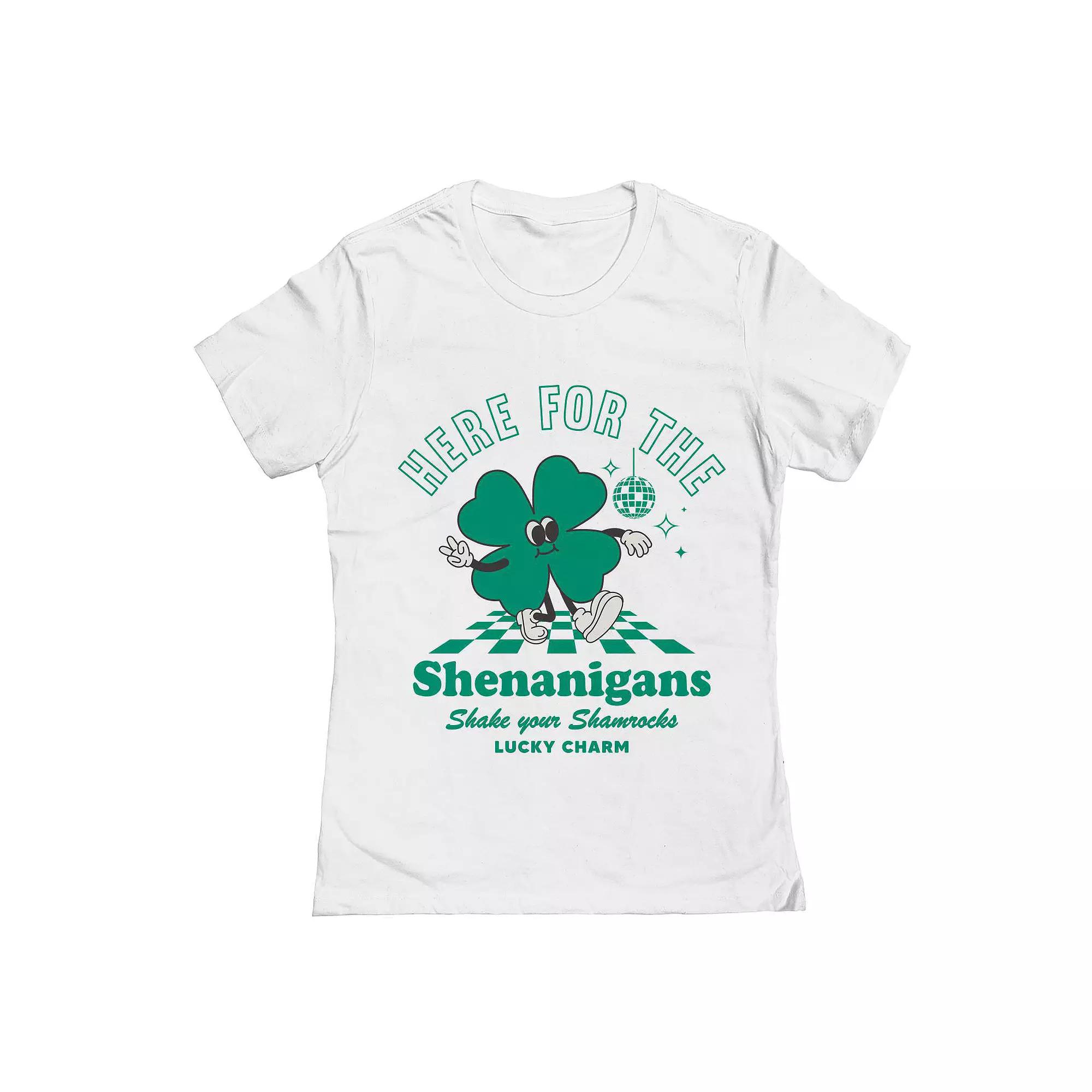 Junior's Grayson Threads The Label Here For The Shenanigans St. Patrick's Day Graphic Tee, Women's,  Product Image