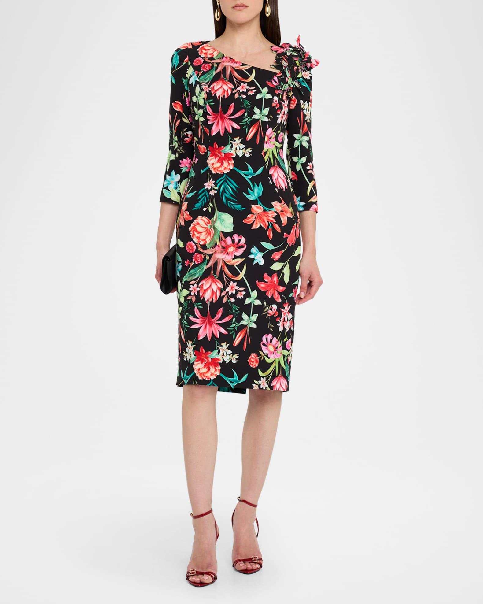 Bodycon Floral-Print Scuba Dress Product Image
