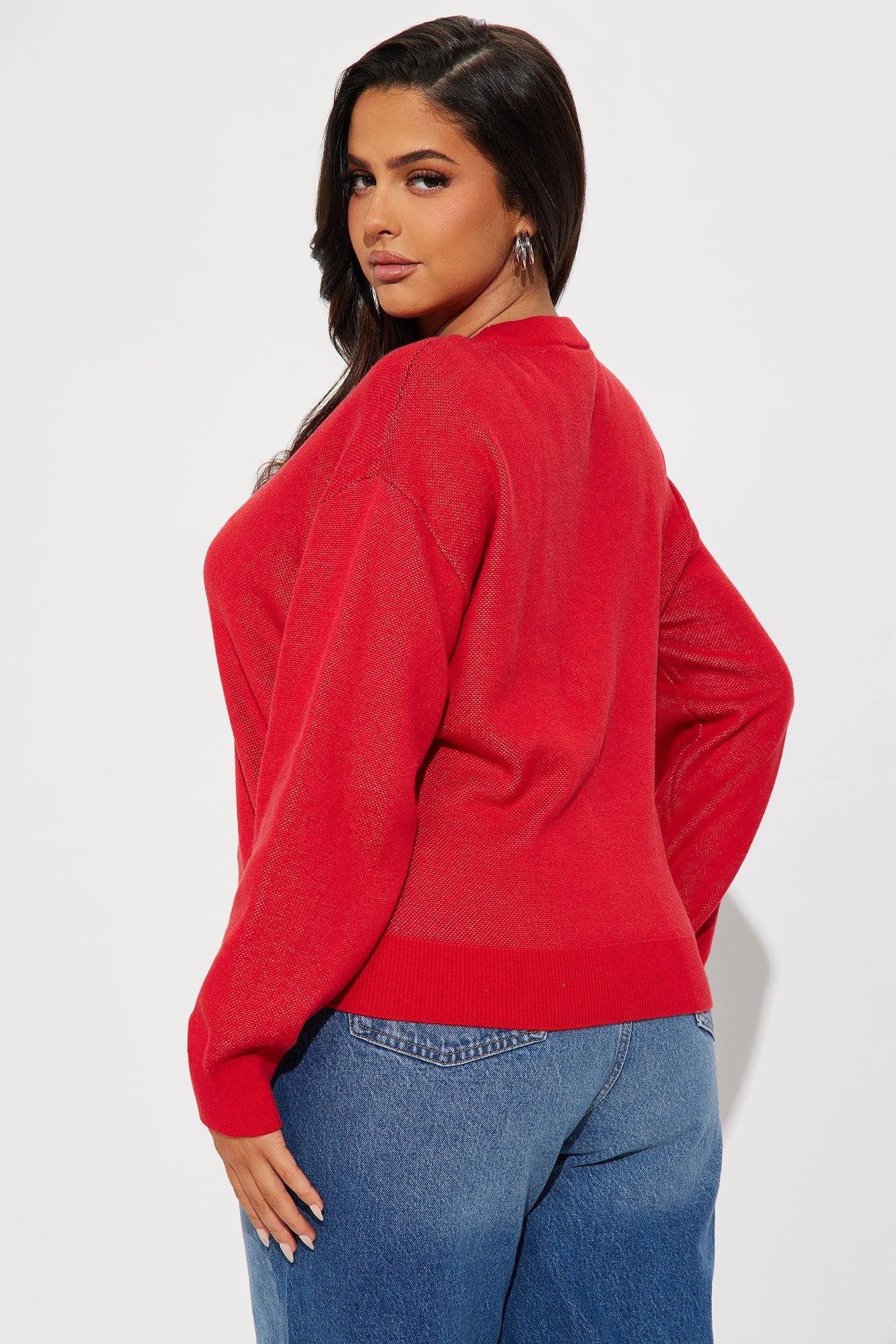 Vintage Mickey Mouse Cropped Sweater - Red/combo Product Image