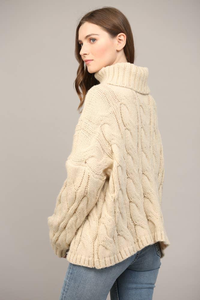 Cable Knit Turtleneck Product Image