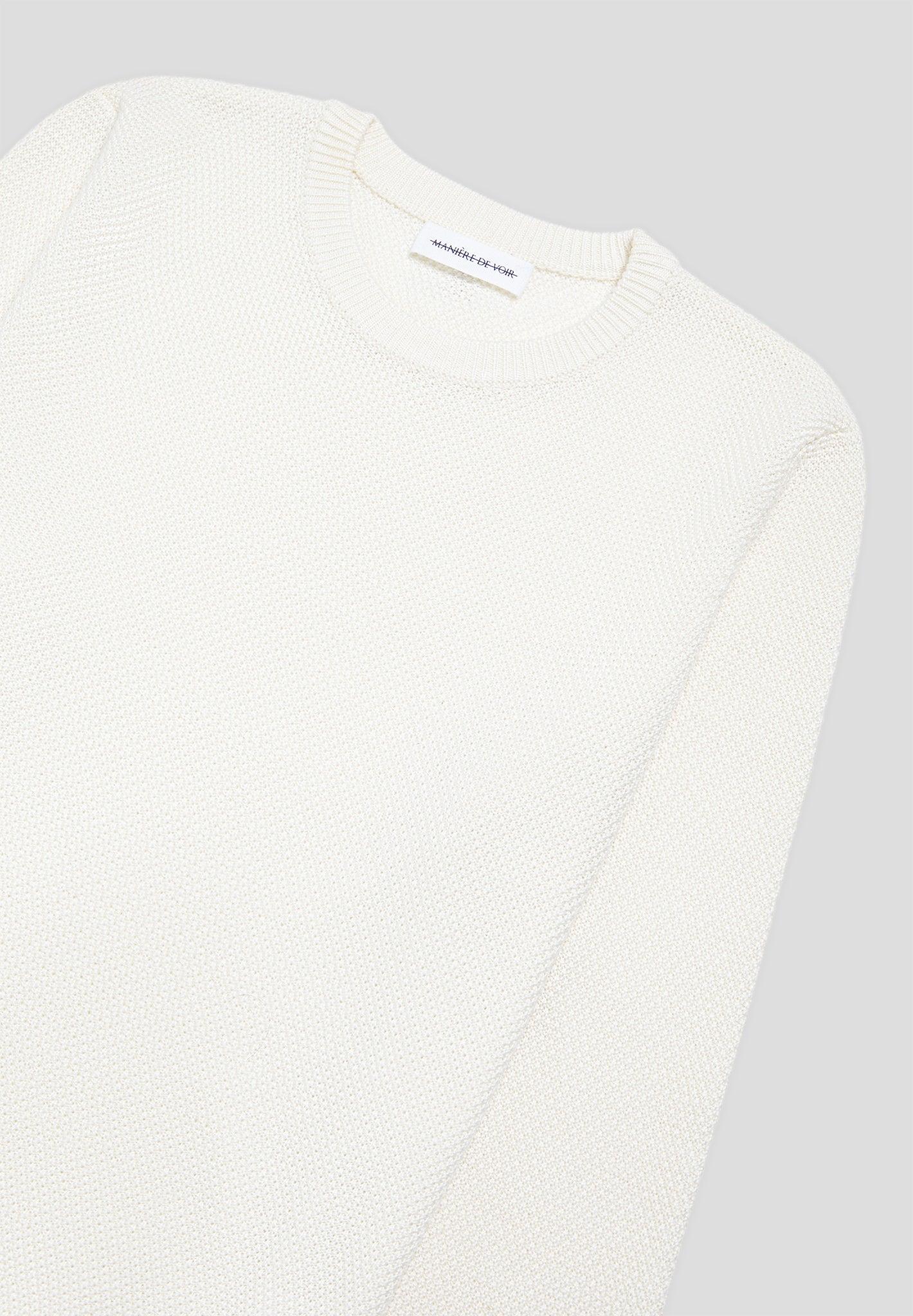Gabin - Textured Wool Blend Jumper - Cream Male Product Image