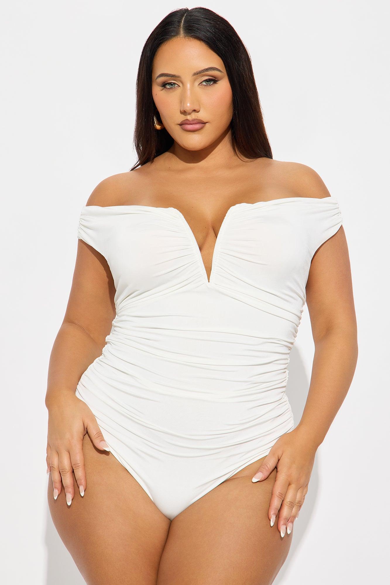 Kore Ruched Off Shoulder Bodysuit - Ivory Female Product Image