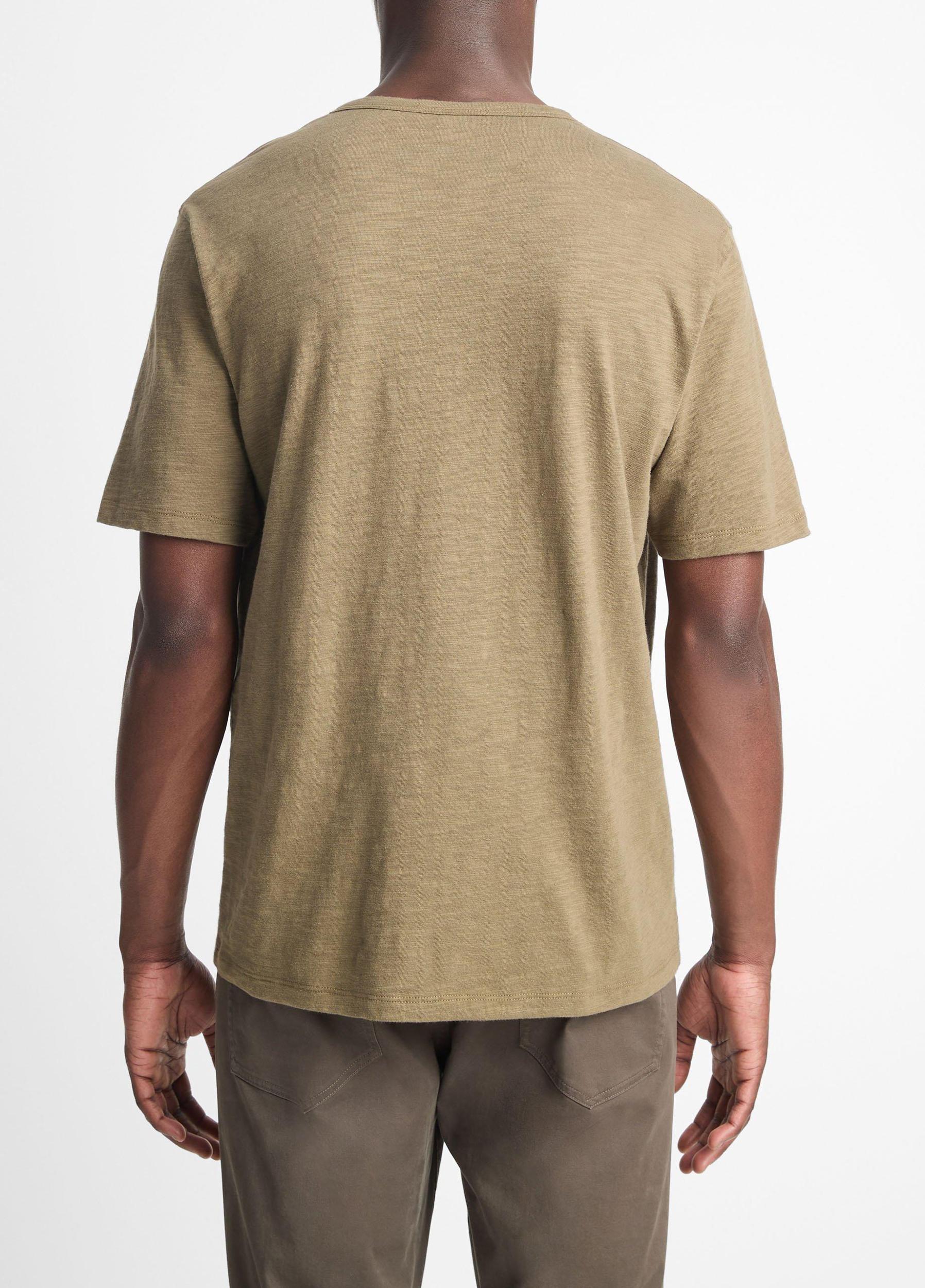 Mens Slub Cotton Split-Neck T-Shirt Vince Product Image