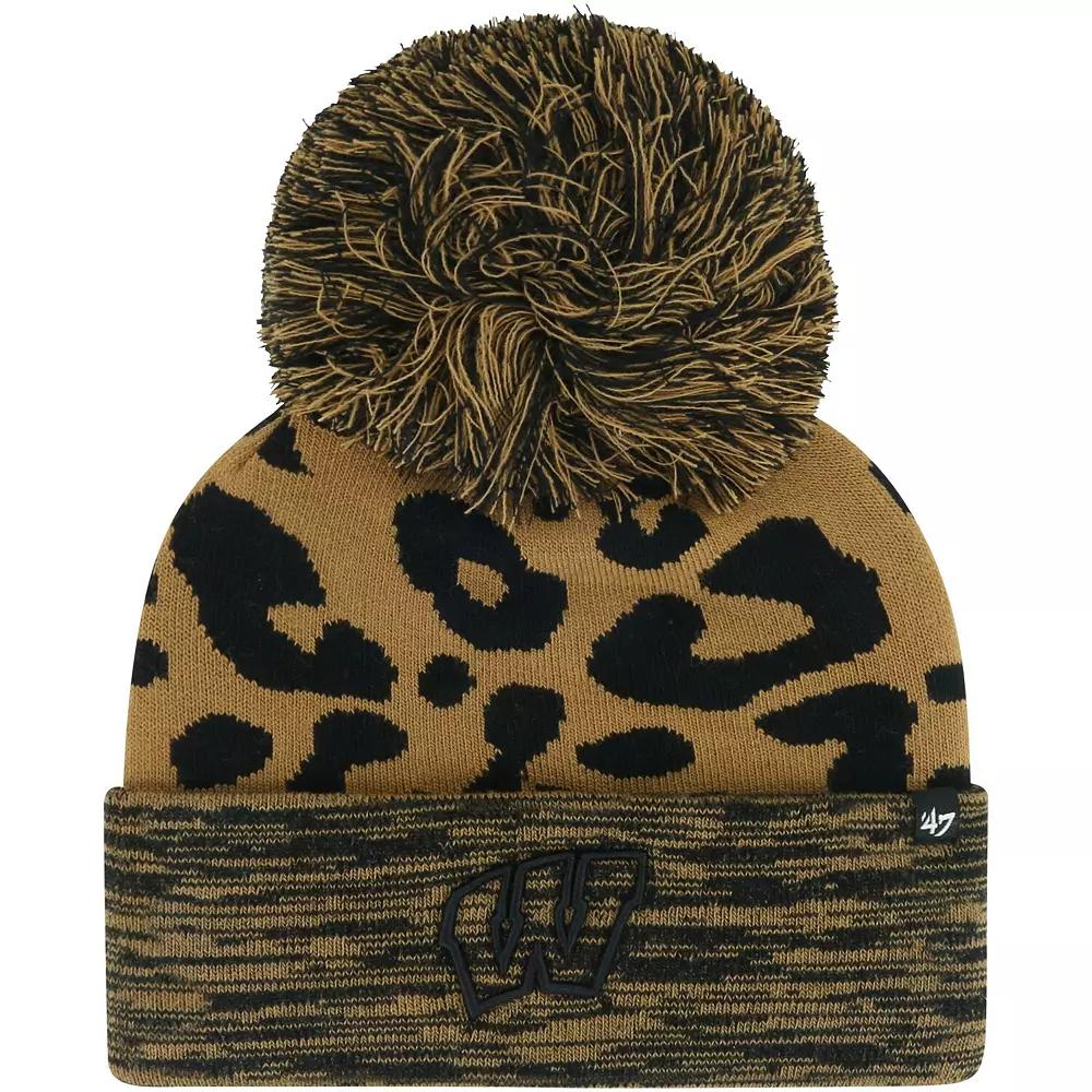 Women's '47  Brown Wisconsin Badgers Rosette Cuffed Knit Hat with Pom Product Image