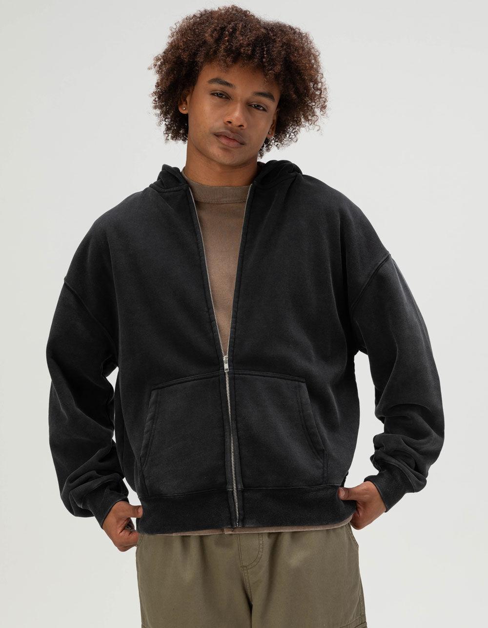 RSQ Mens Oversized Zip-Up Hoodie - BLACK Product Image