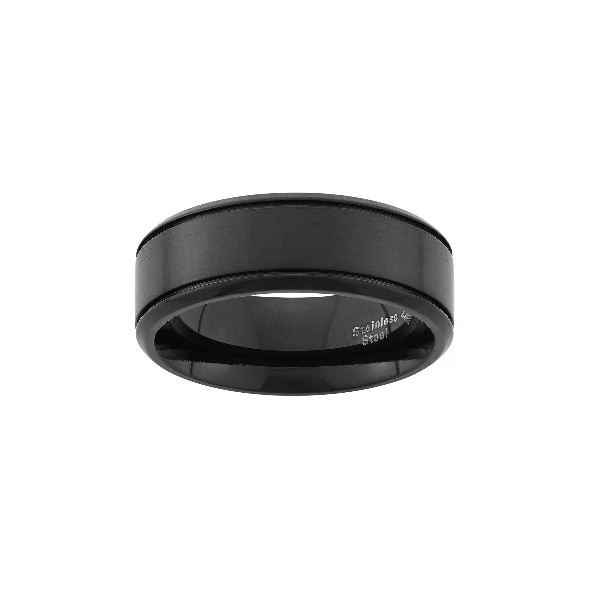 Steel Nation Black Ion-Plated Stainless Steel Wedding Band - Men, Men's,  Product Image