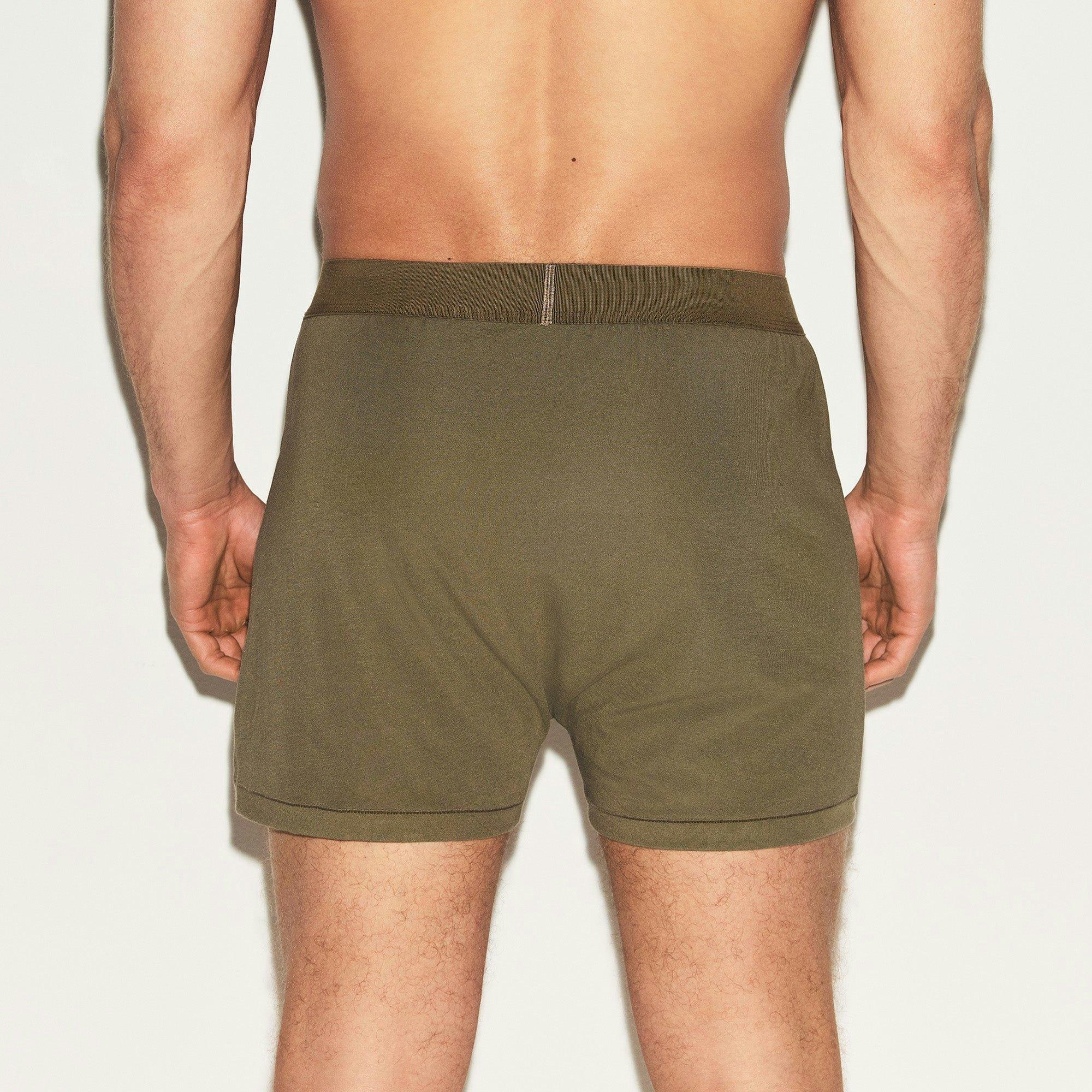 SKIMS COTTON MENS KNIT BOXER 3-PACK | ARMY MULTI Product Image