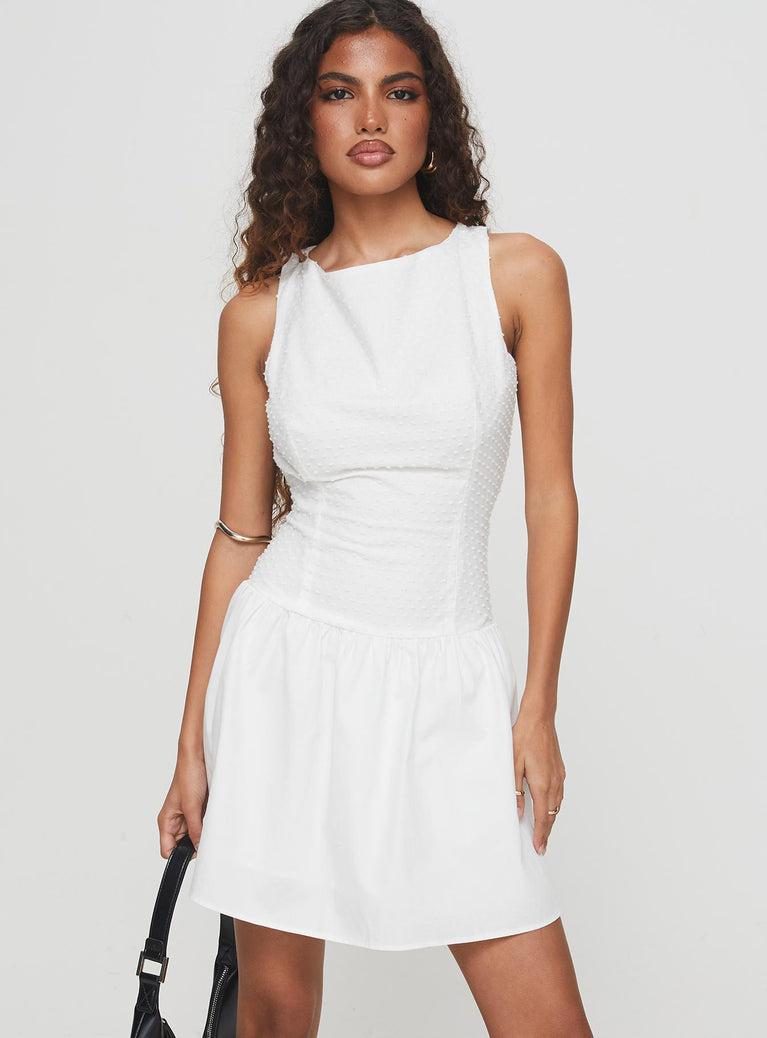 Square It Mini Dress White Product Image