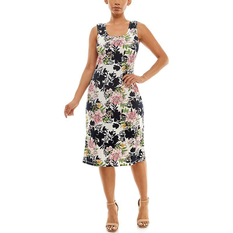 Women's Nina Leonard Bar Back Midi Dress,  Product Image