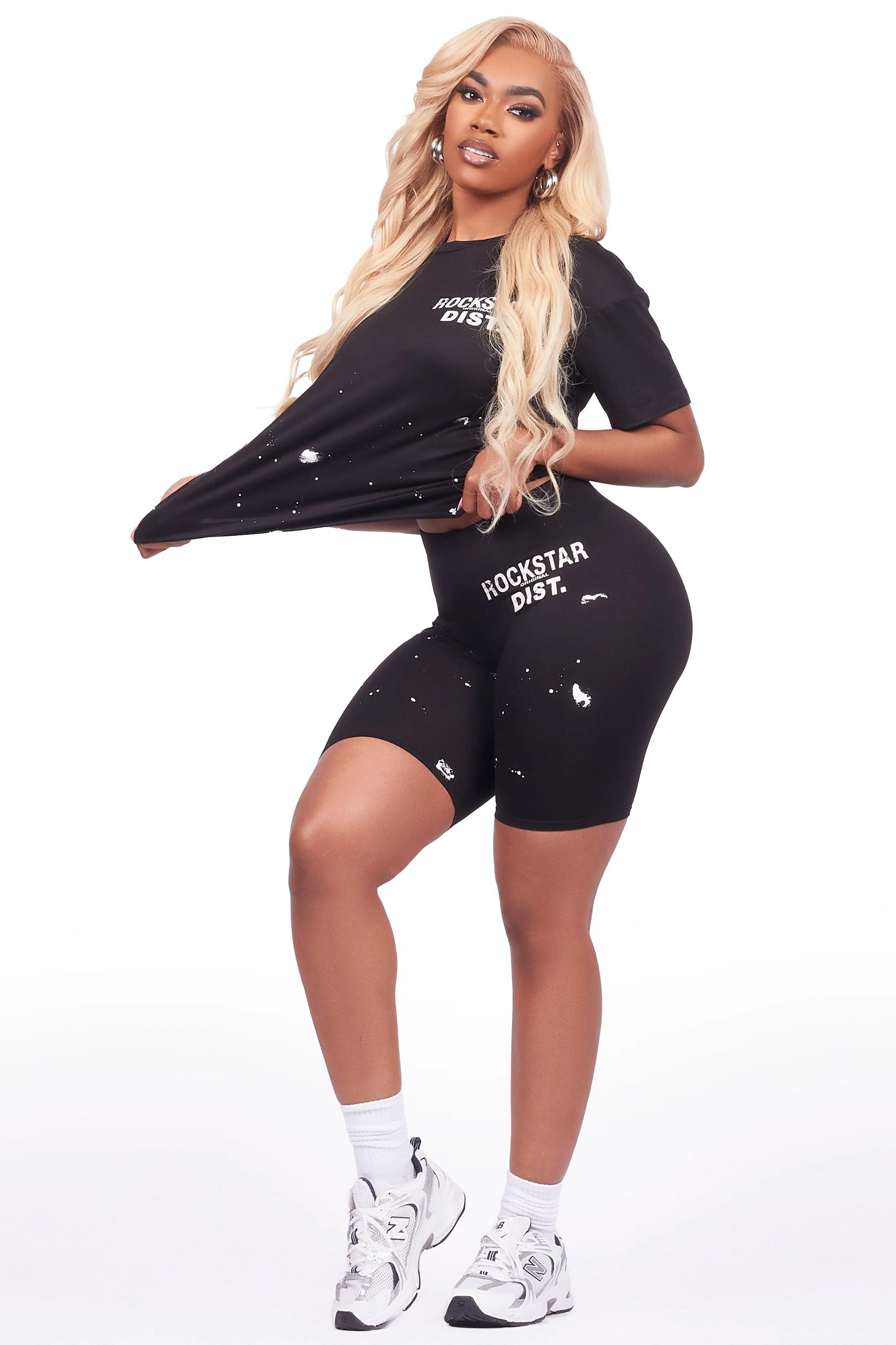 Kiah Black T-Shirt Bike Short Set Female Product Image