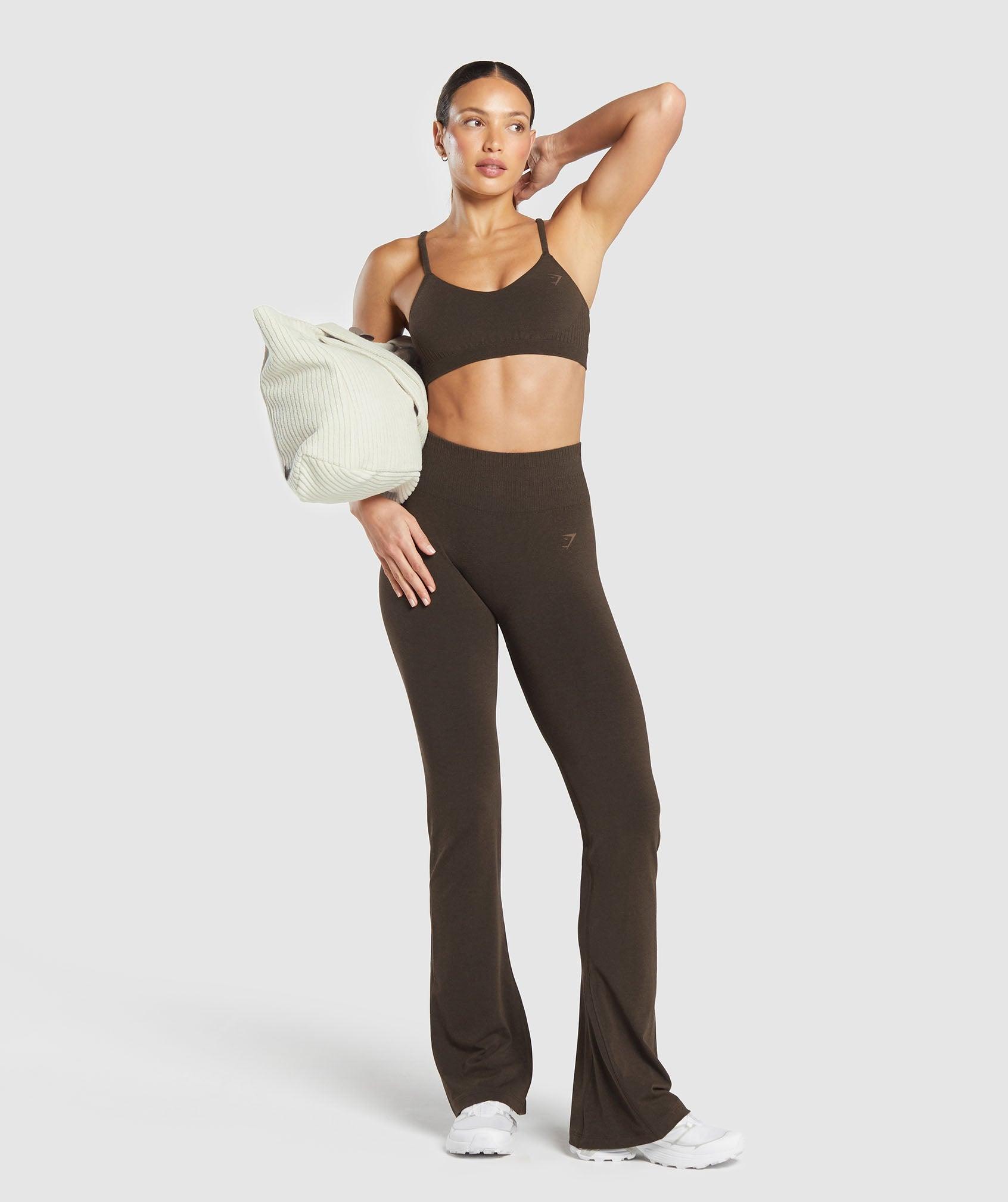 Gymshark Luxe Seamless Flare Leggings - Walnut Brown Marl Female Product Image