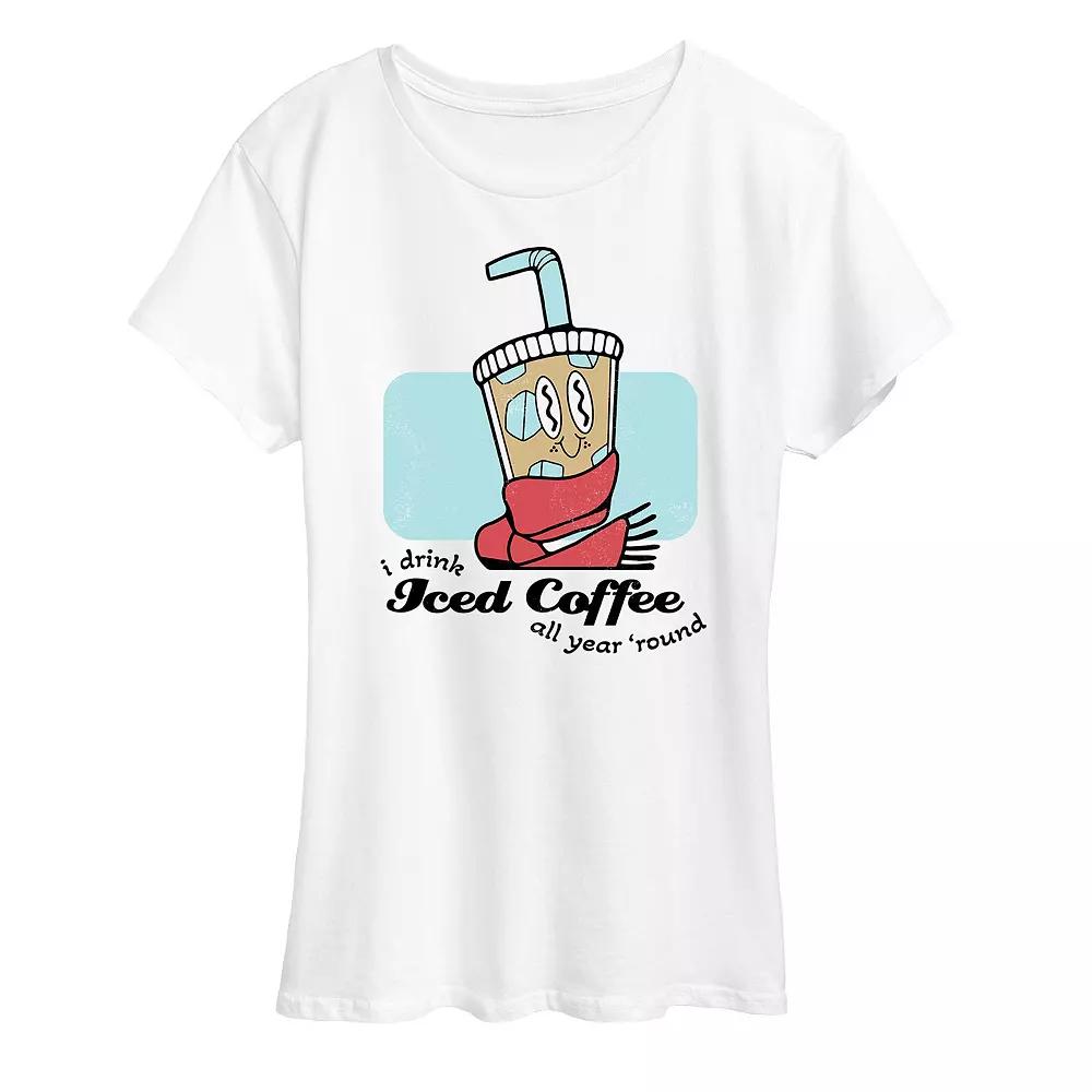 Women's Iced Coffee Year Round Graphic Tee, Girl's,  Product Image