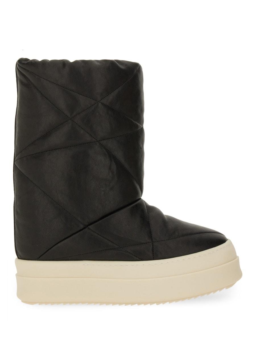 RICK OWENS Round Toe Ankle Boots With Contrast Sole In Black Product Image