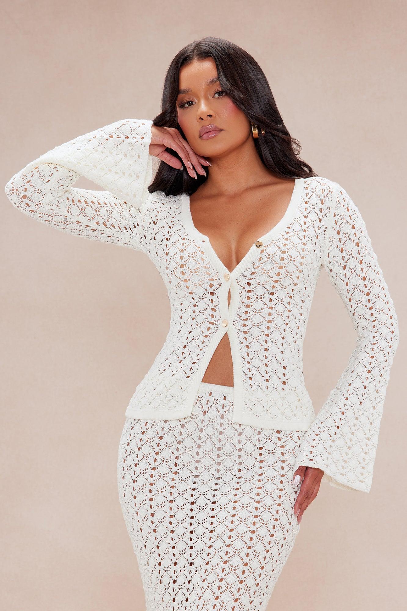 Maribelle Crochet Skirt Set - Cream Product Image