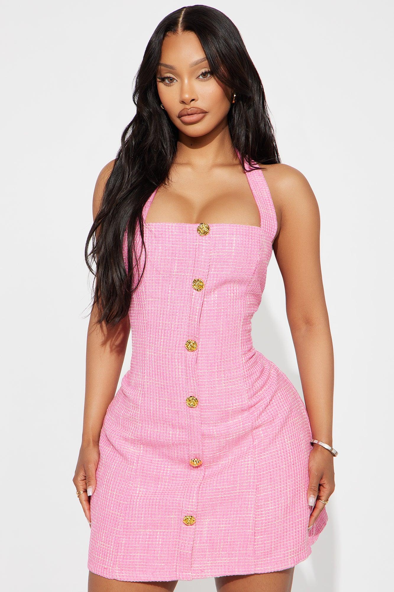 Zoey Tweed Mini Dress - Pink Product Image