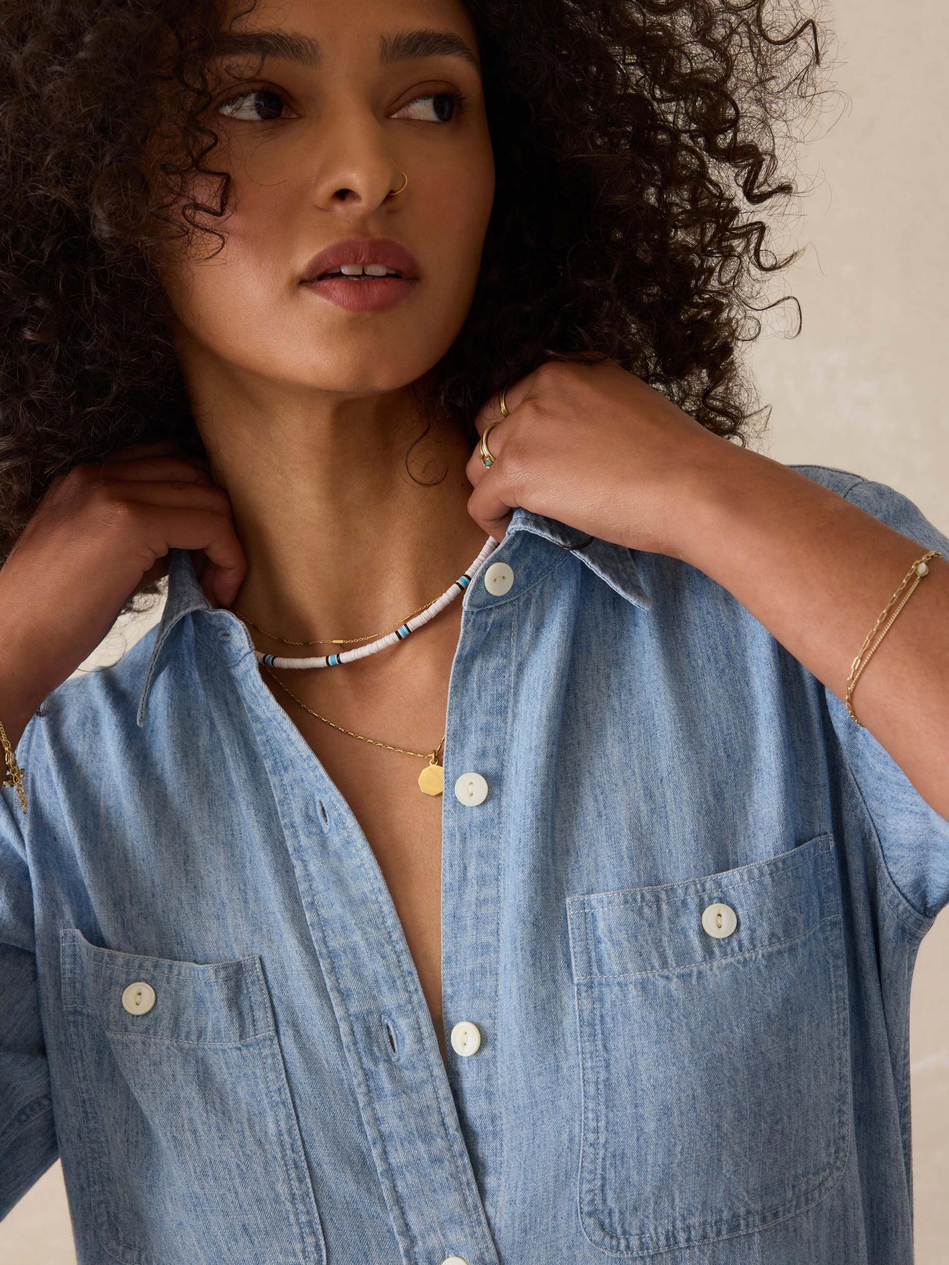 Tried & True Chambray Shirt - Mid Wash Product Image