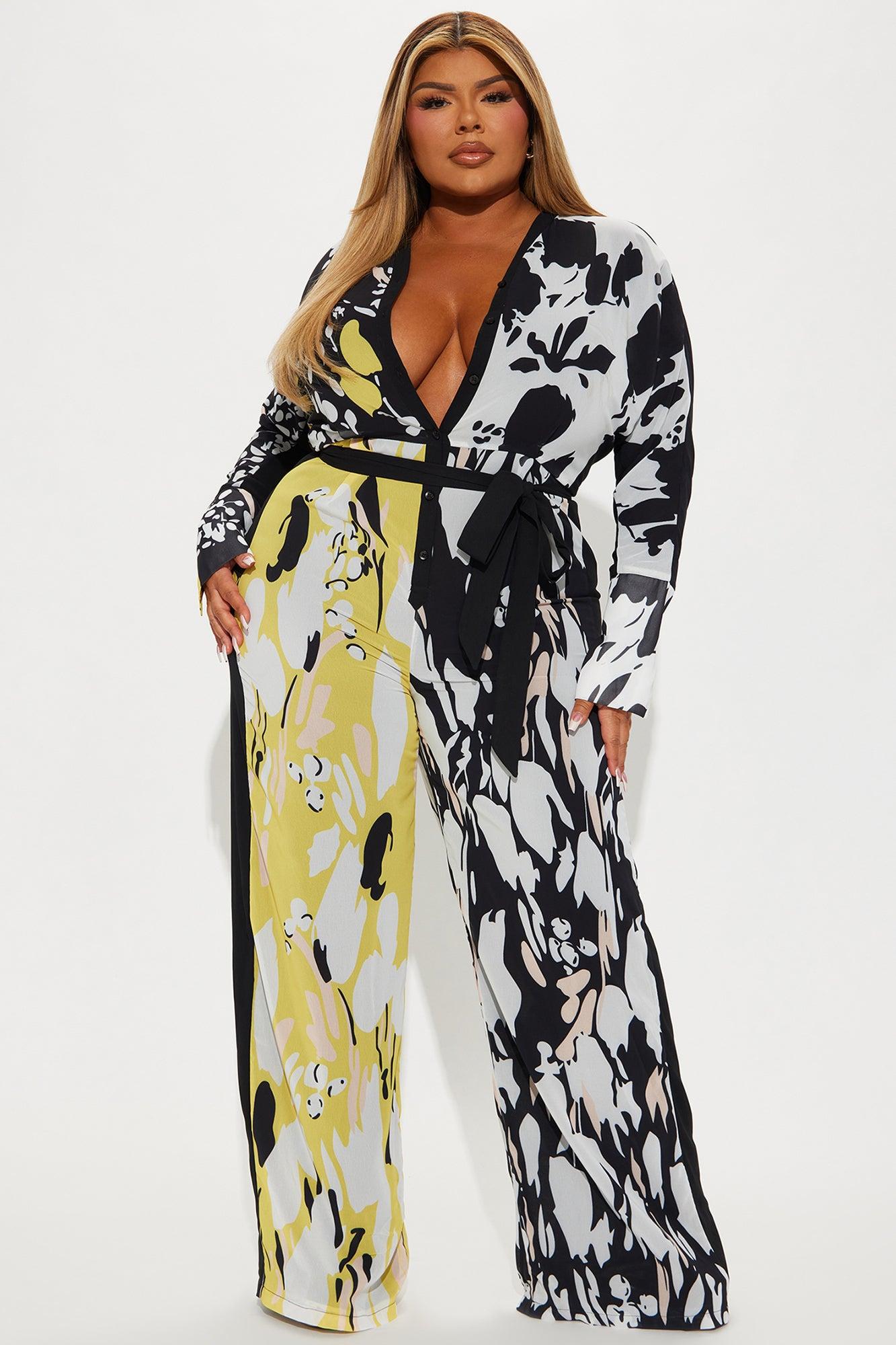 Brunch Dates Chiffon Jumpsuit  - Black/combo Product Image