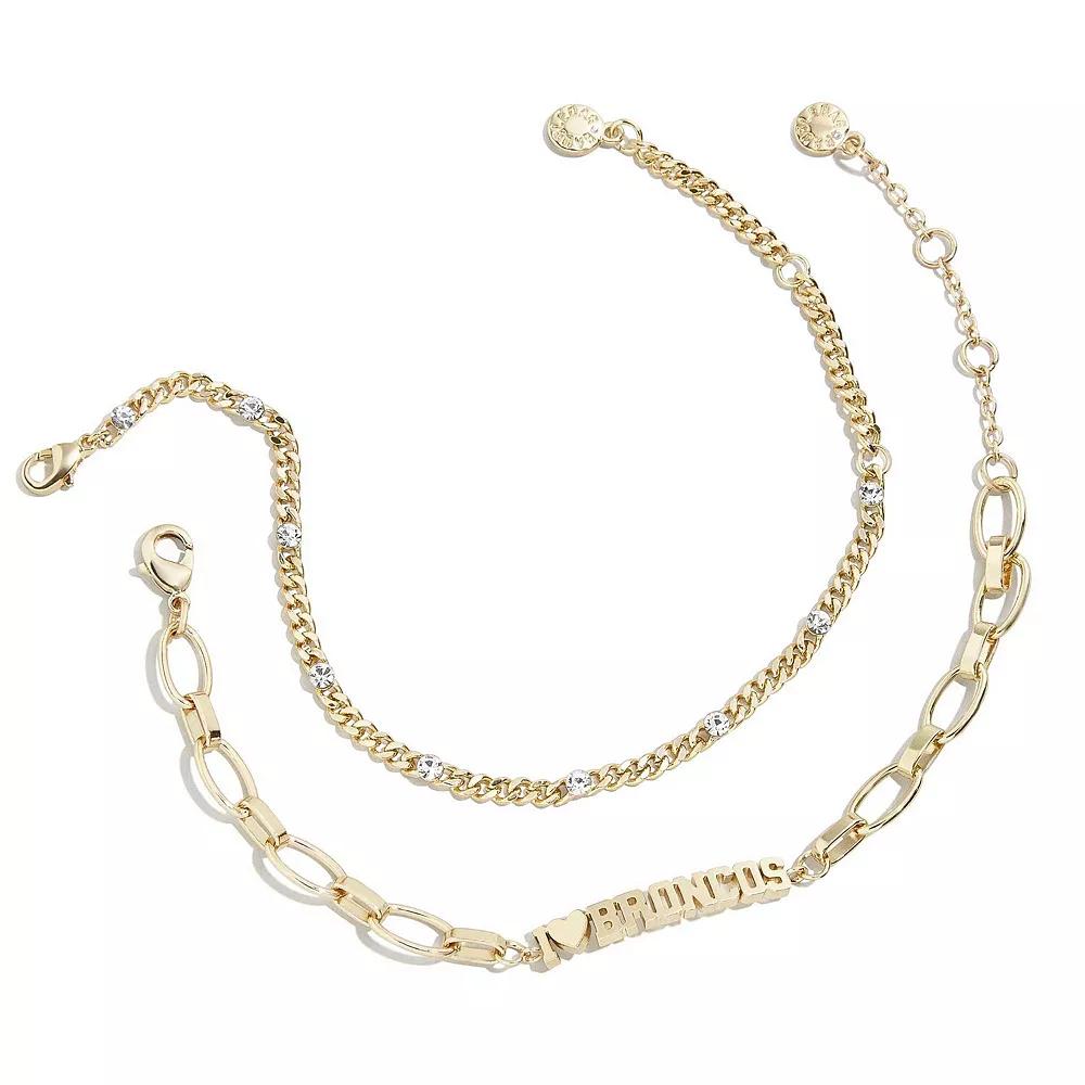 WEAR by Erin Andrews x Baublebar Gold Denver Broncos Linear Bracelet Set, Women's Product Image
