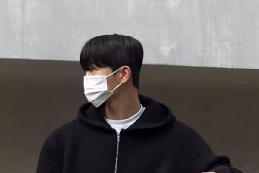 Half Zip Plain Hoodie Product Image