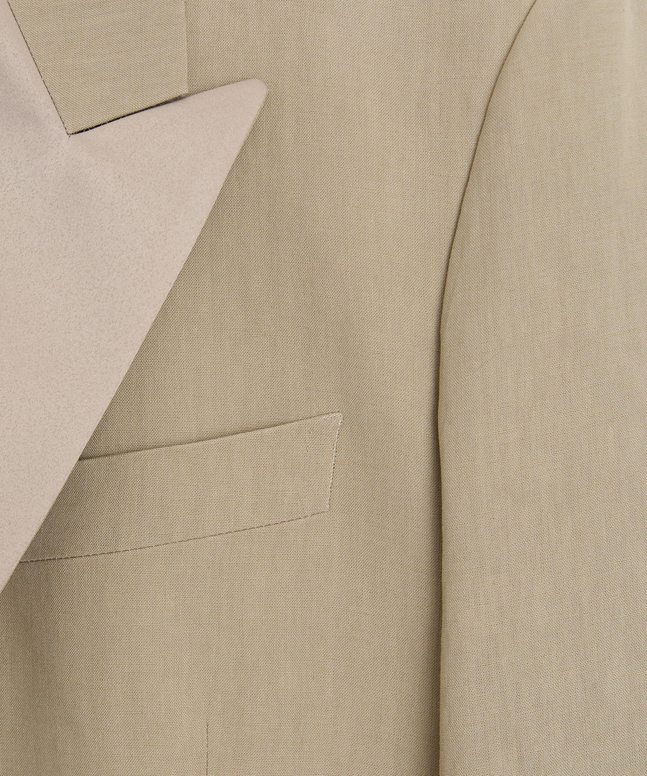 Relaxed Italian Sueded Linen Double-Breasted Tuxedo Jacket Product Image