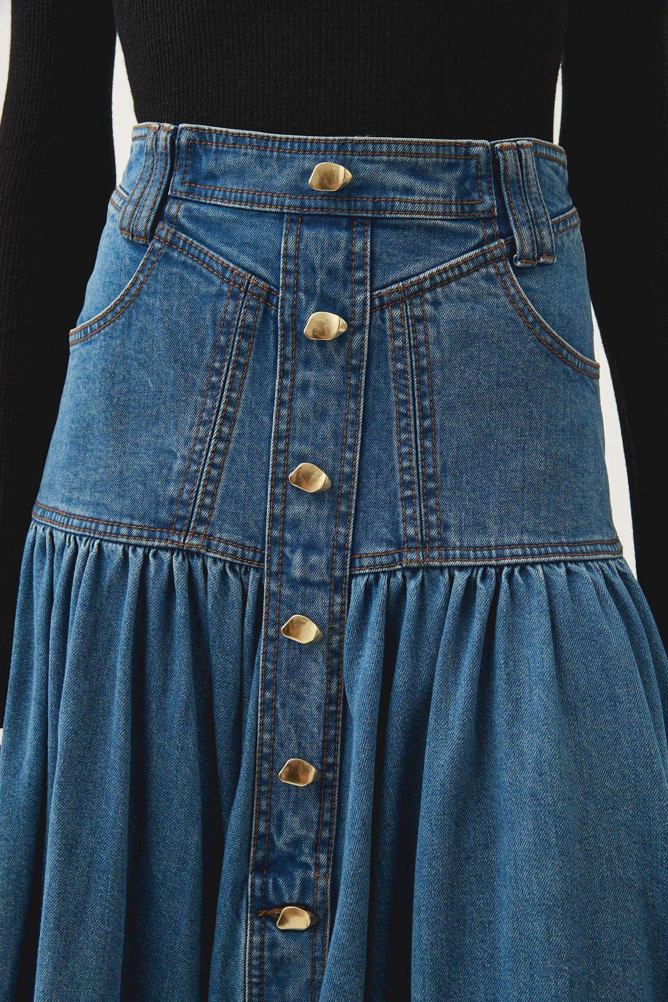 Belmond Denim Midi Skirt Product Image