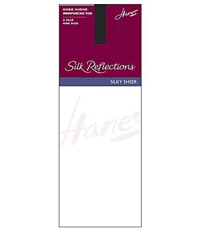 Hanes® 2-pk. Silk Reflections Silky Sheer Knee-High Pantyhose, Women's, Little Color Product Image