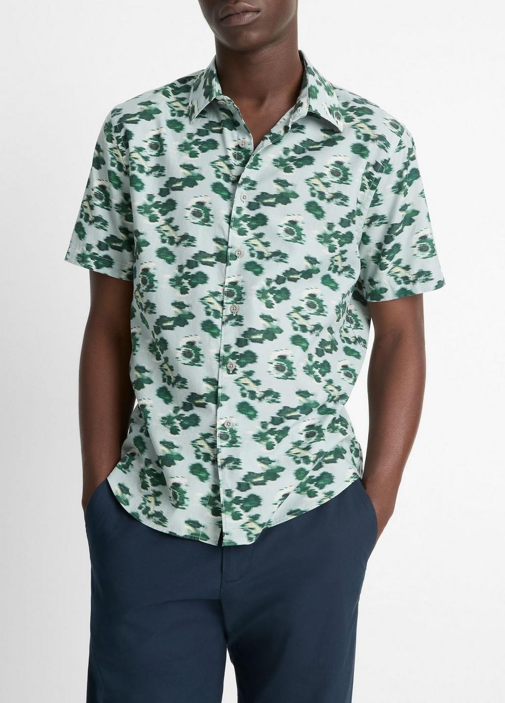 Hazy Camellia Cotton-Blend Short-Sleeve Shirt Product Image