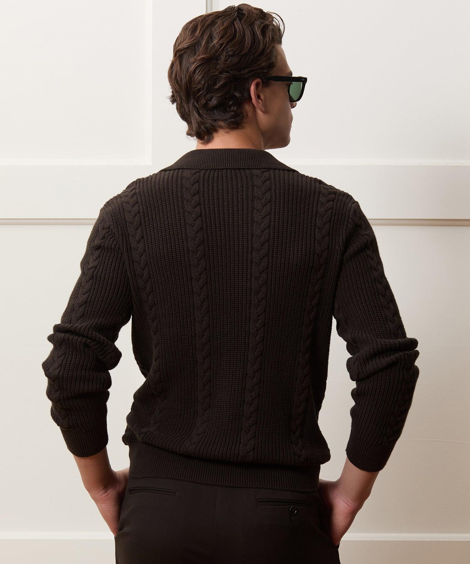 Beechwood Cable Knit Sweater Polo Product Image