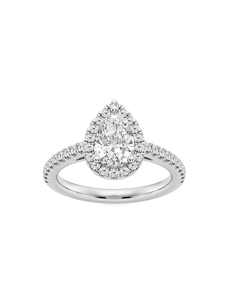 Womens Platinum & Pear-Cut Lab-Grown Diamond Halo Ring/1.30-3.60 TCW Product Image