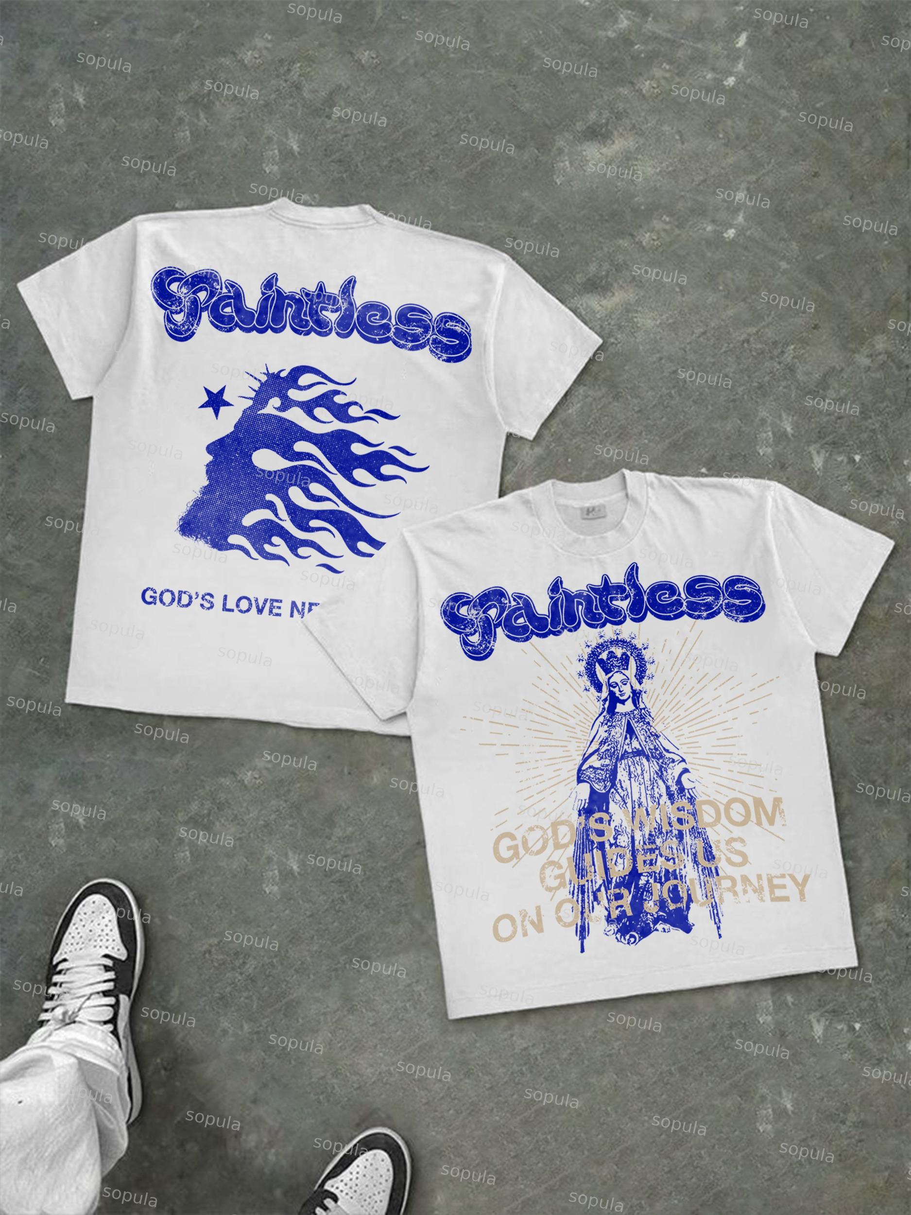 God's Guide Vintage Madonna Graphic Cotton T-shirt Product Image