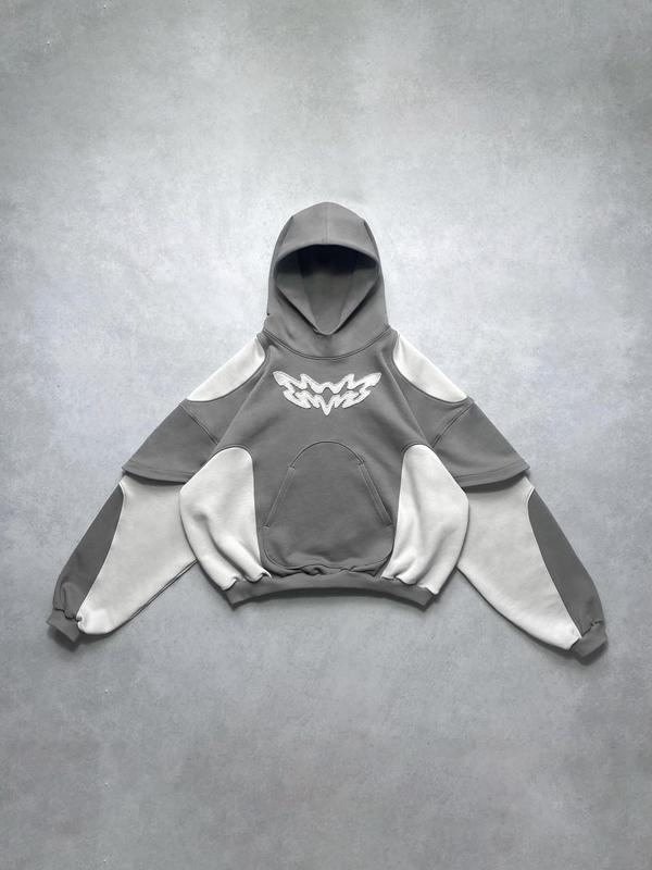 Men's Contrast Color Oversized Hoodie Product Image