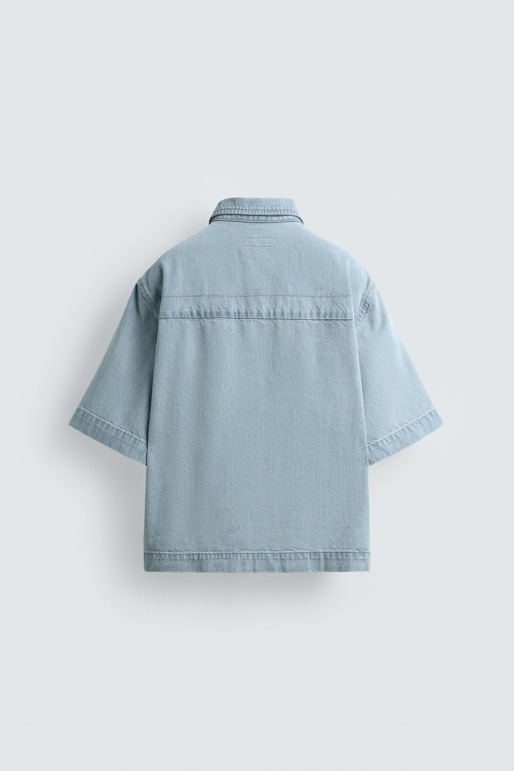 SHORT SLEEVE DENIM SHIRT Product Image