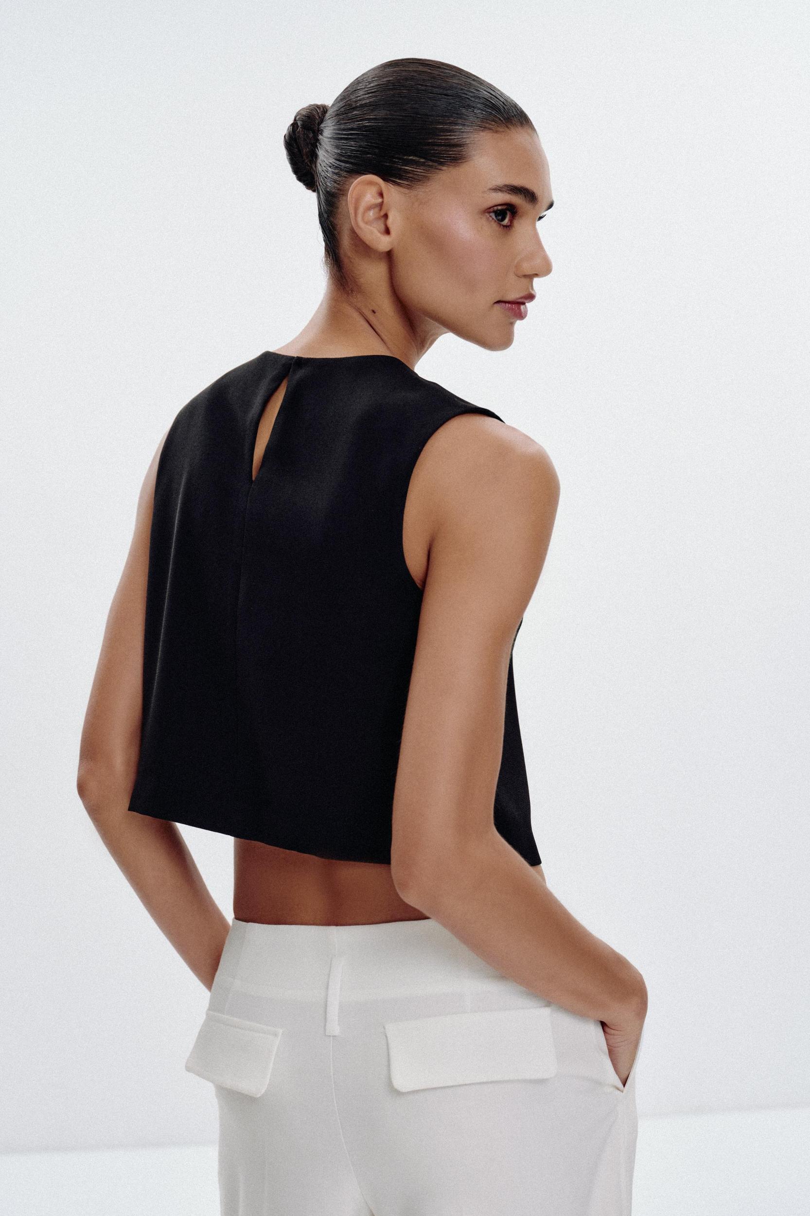 GOLD BUTTON WRAP TOP Product Image