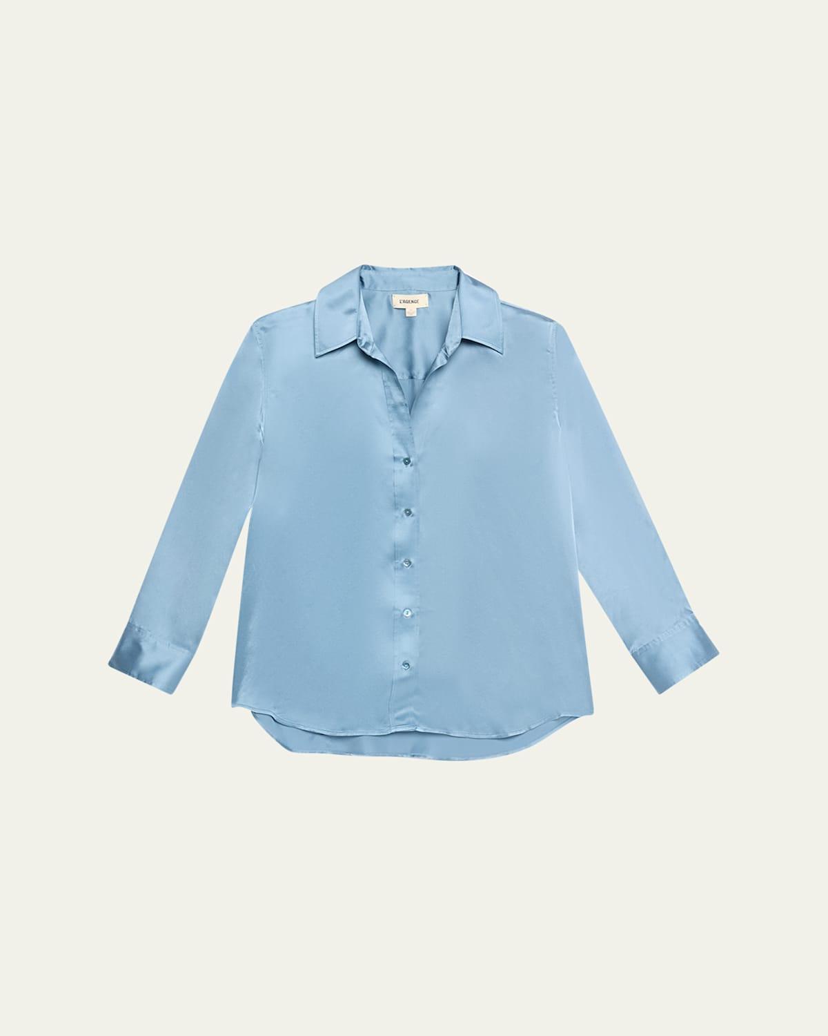 Womens Dani Three-Quarter Sleeve Silk Shirt Product Image